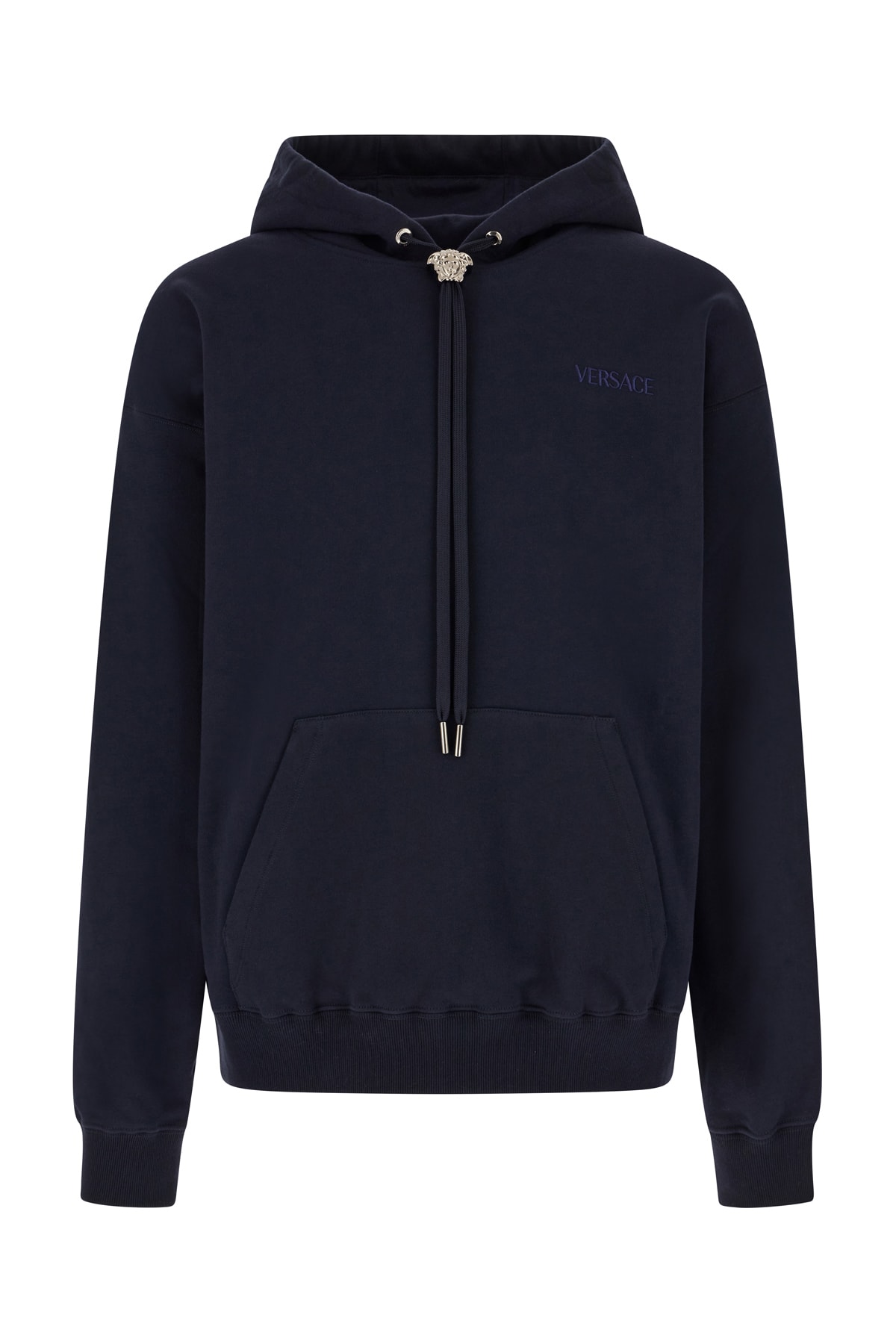 Versace Midnight Blue Cotton Oversize Sweatshirt