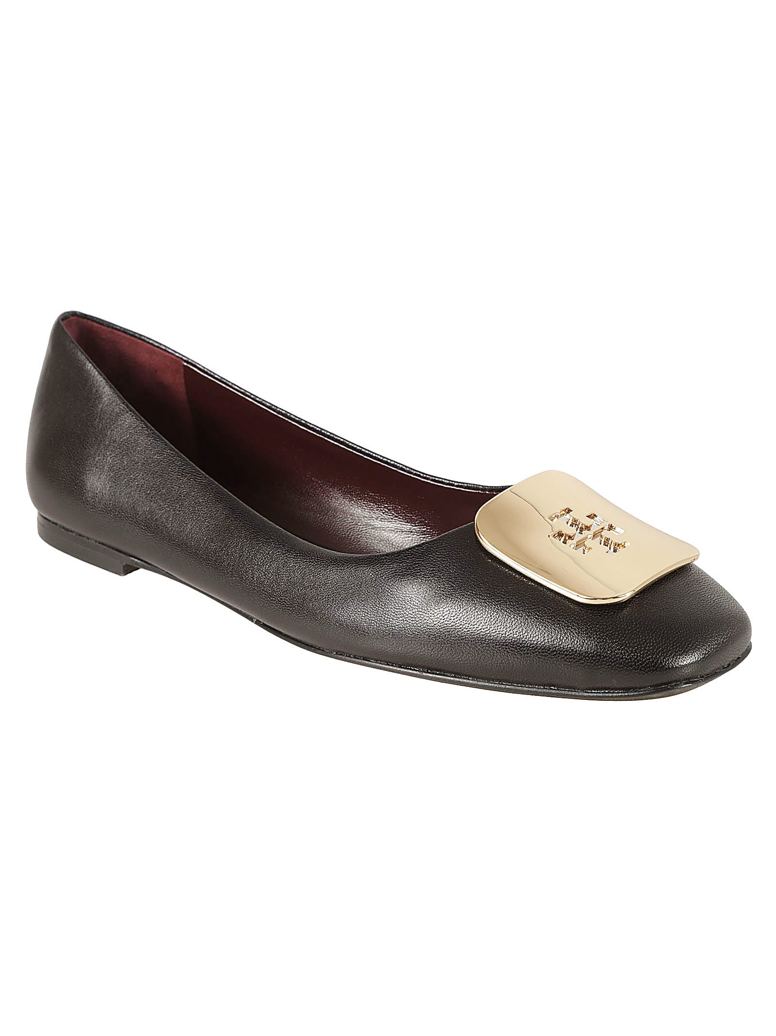 Shop Tory Burch Georgia Ballerinas In Perfect Black