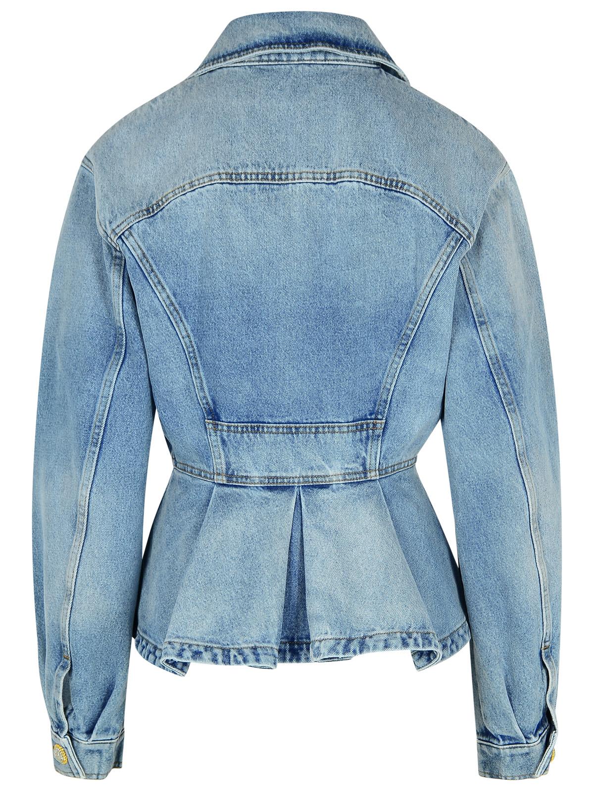 Shop Balmain Light Blue Denim Jacket