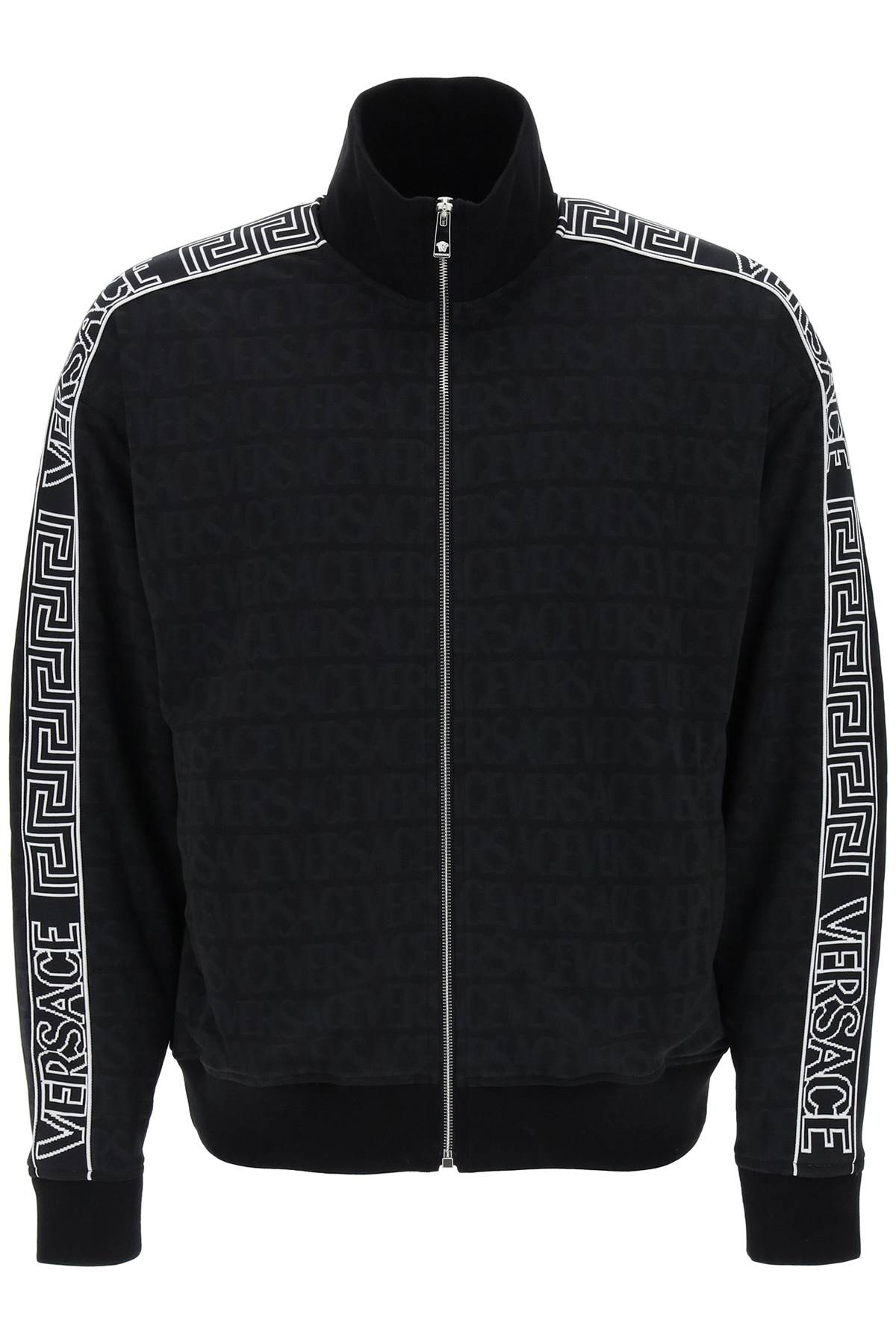 Shop Versace Techno  Allover Track Sweatshirt In Black (black)