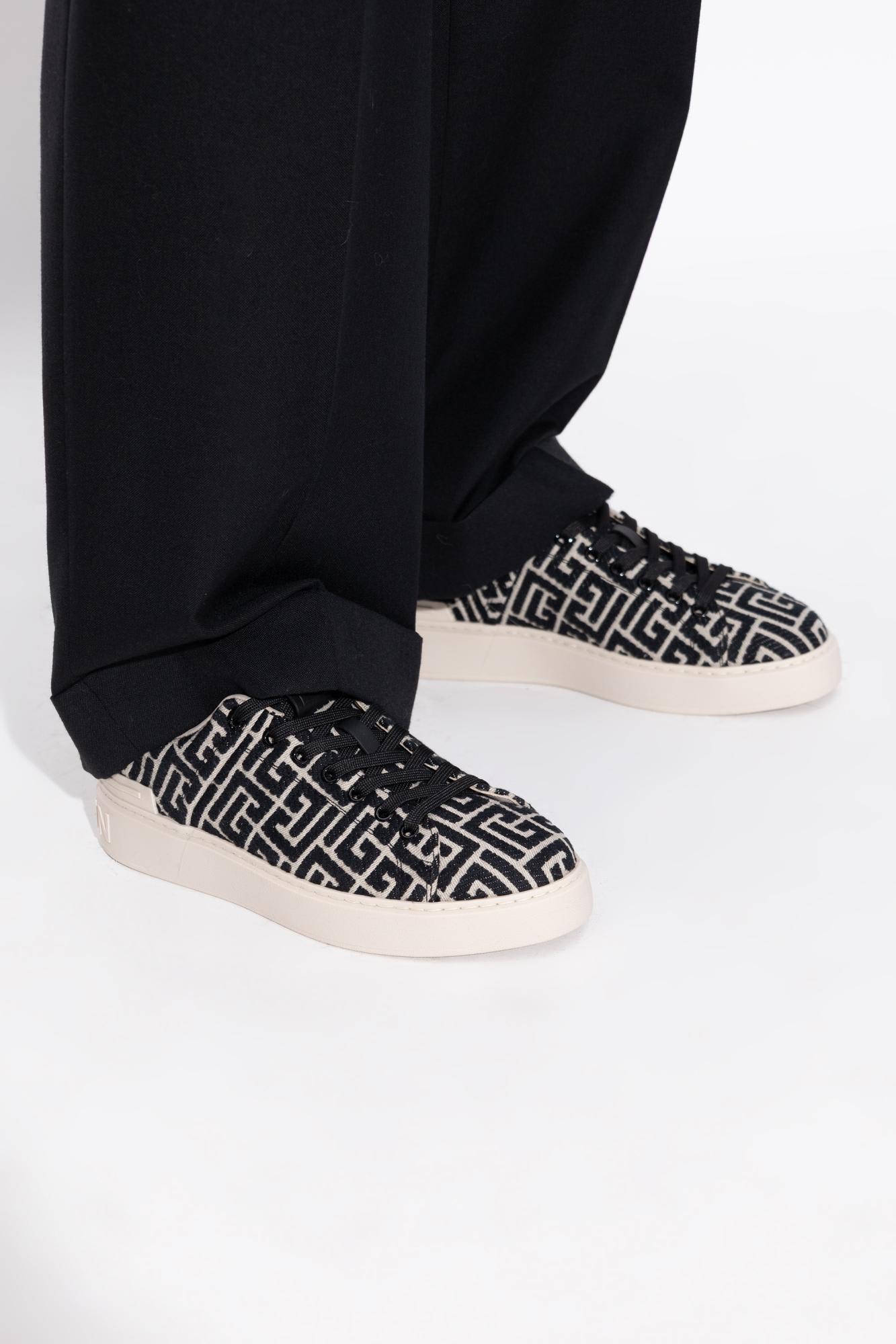 Balmain B Court Monogram Jacquard Low-top Sneaker In Multi