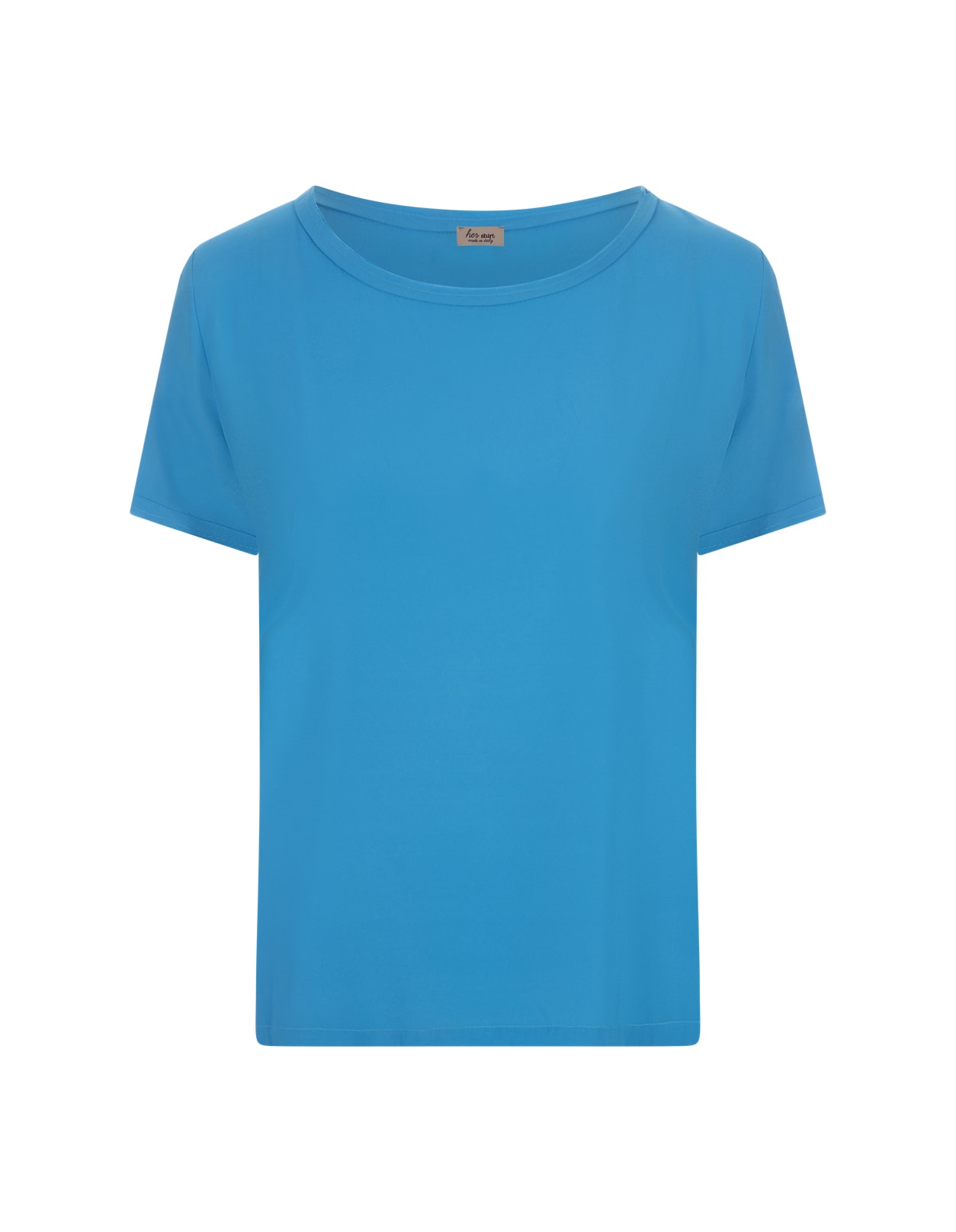 Her Shirt Blue Opaque Silk T-shirt