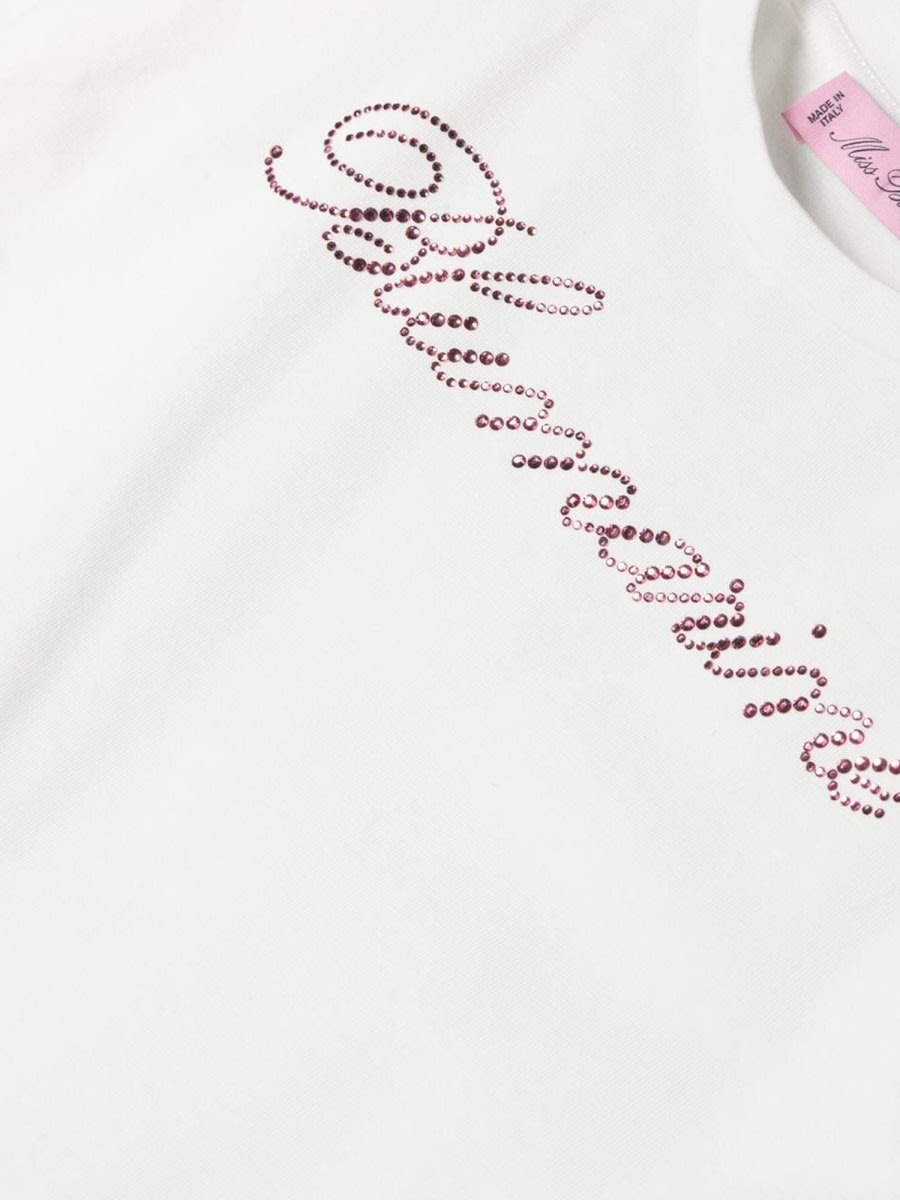 Miss Blumarine Basic Logo T-shirt In White