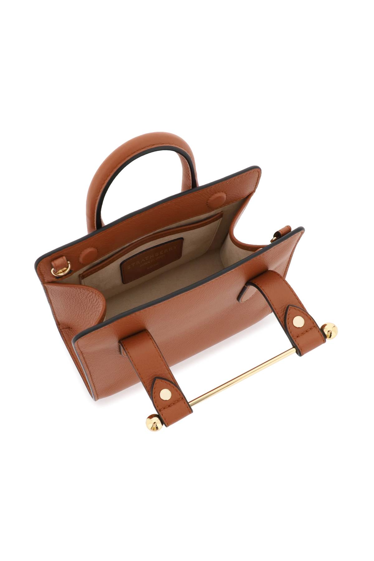 BROWN STRATHBERRY 'NANO TOTE' LEATHER BAG (20204100175)