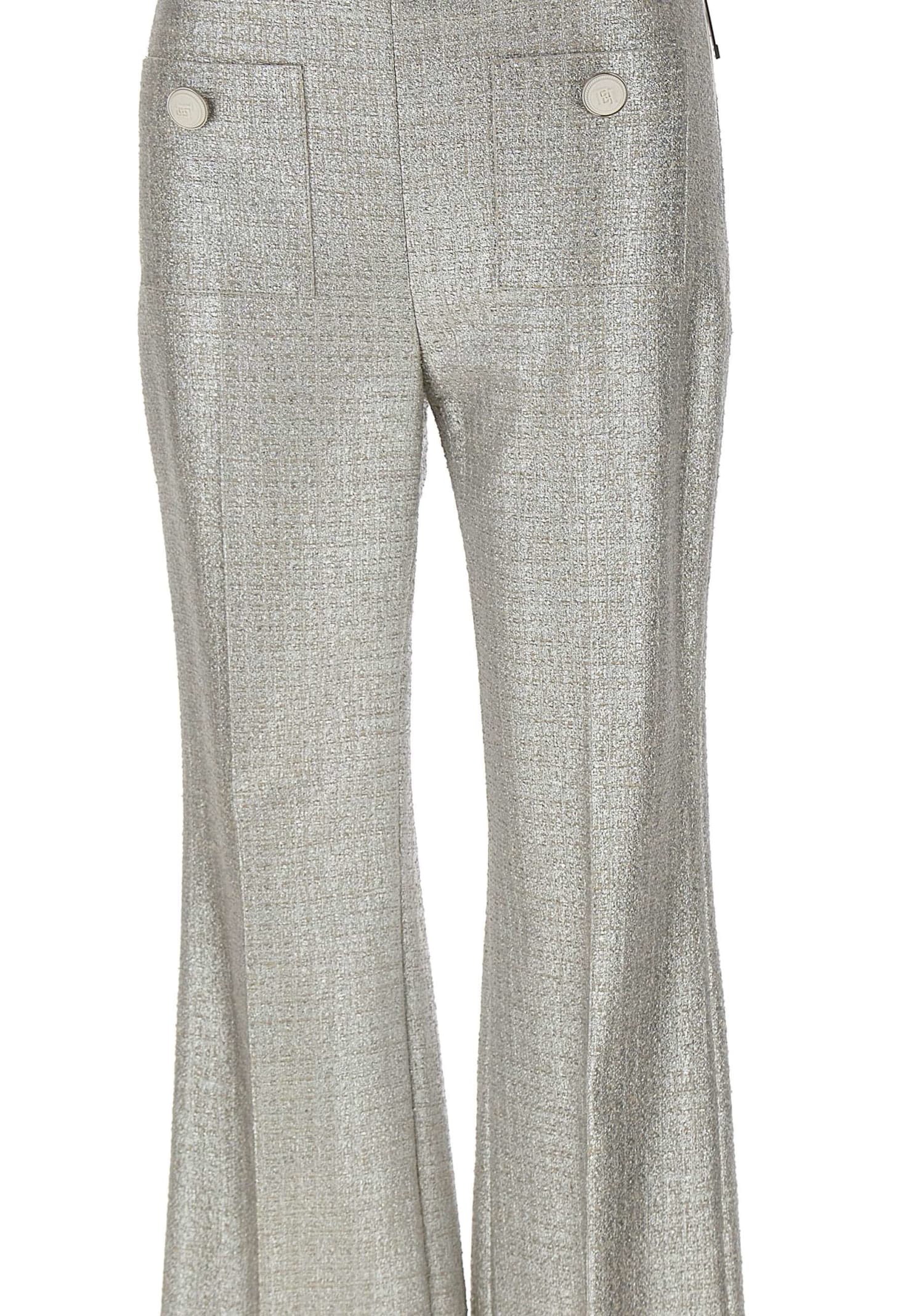 Shop Elisabetta Franchi Events Trousers In Silver