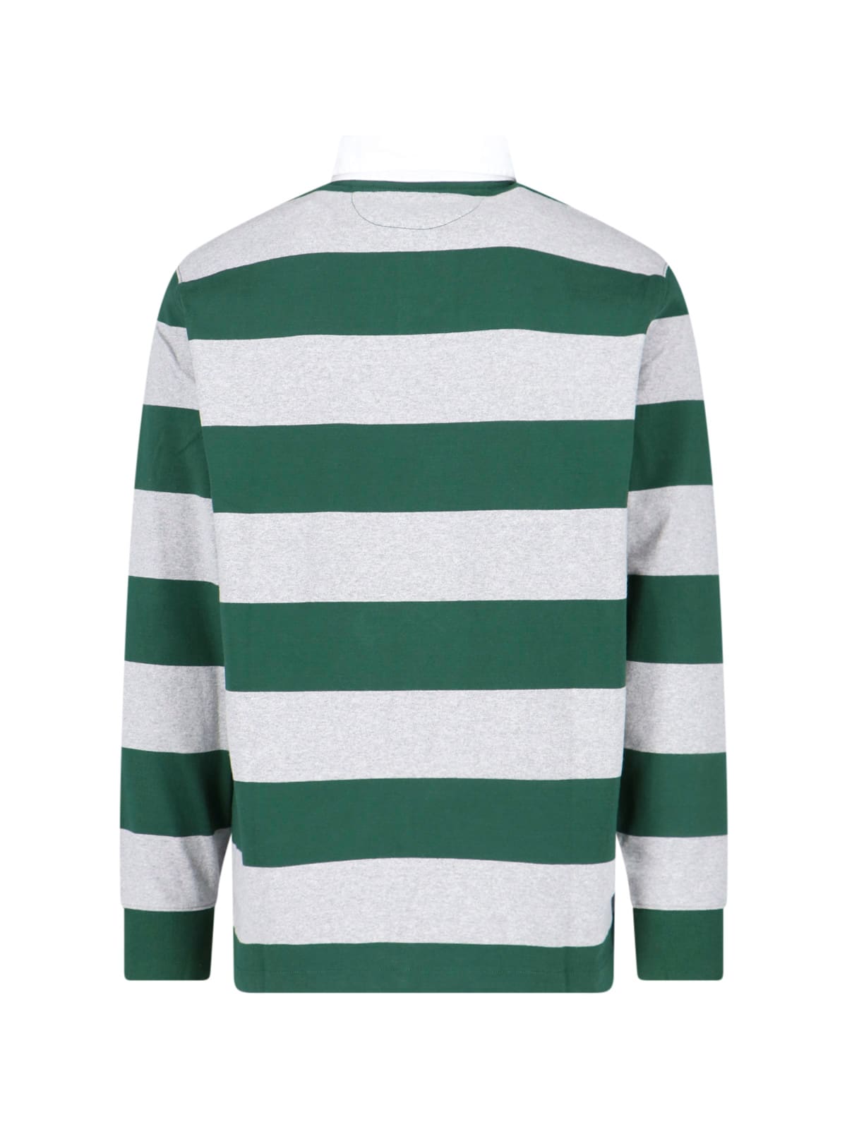 Polo Ralph Lauren Striped Pattern Long Sleeve Polo Shirt In Green