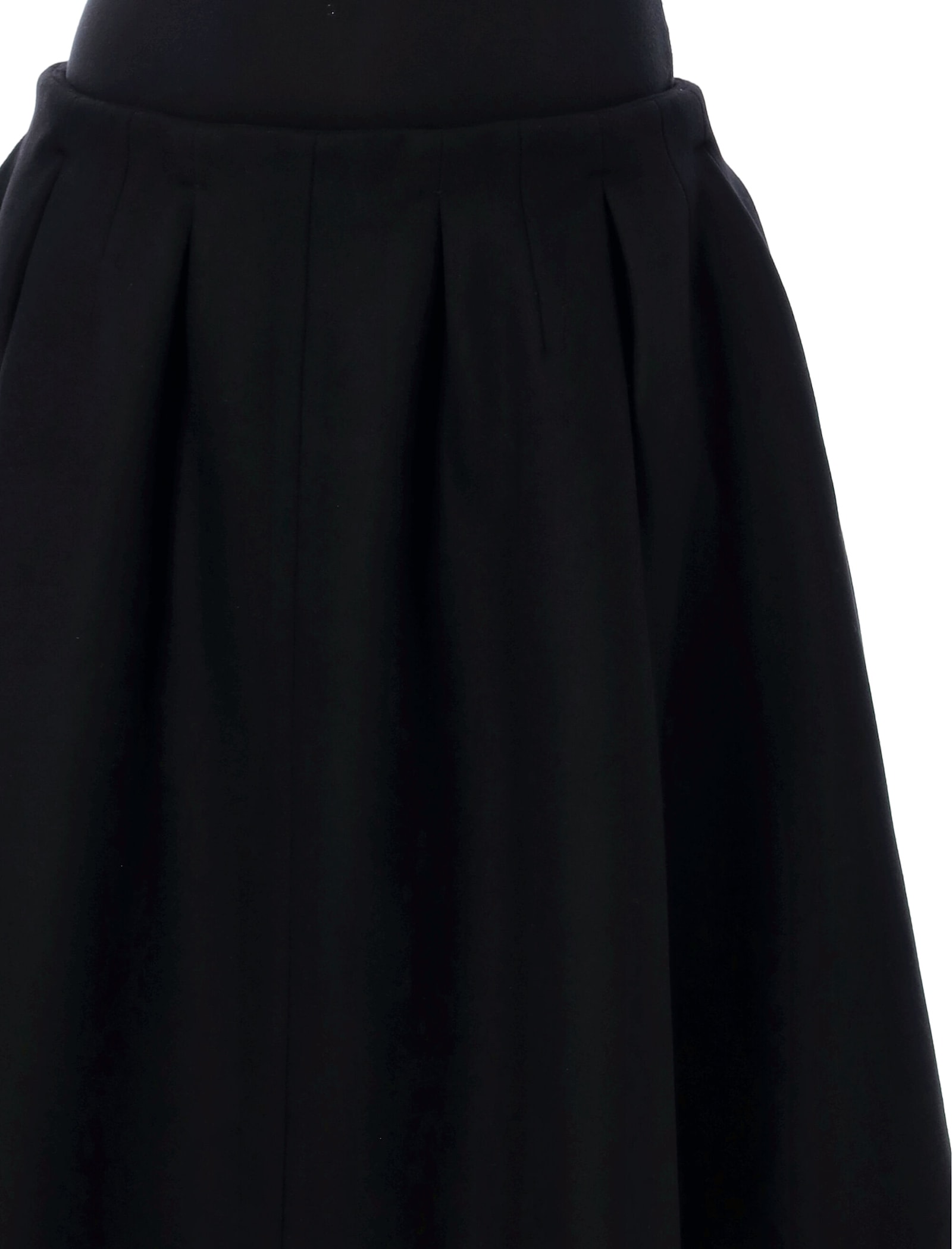 Shop Patou Pleated Midi Skirt In Black