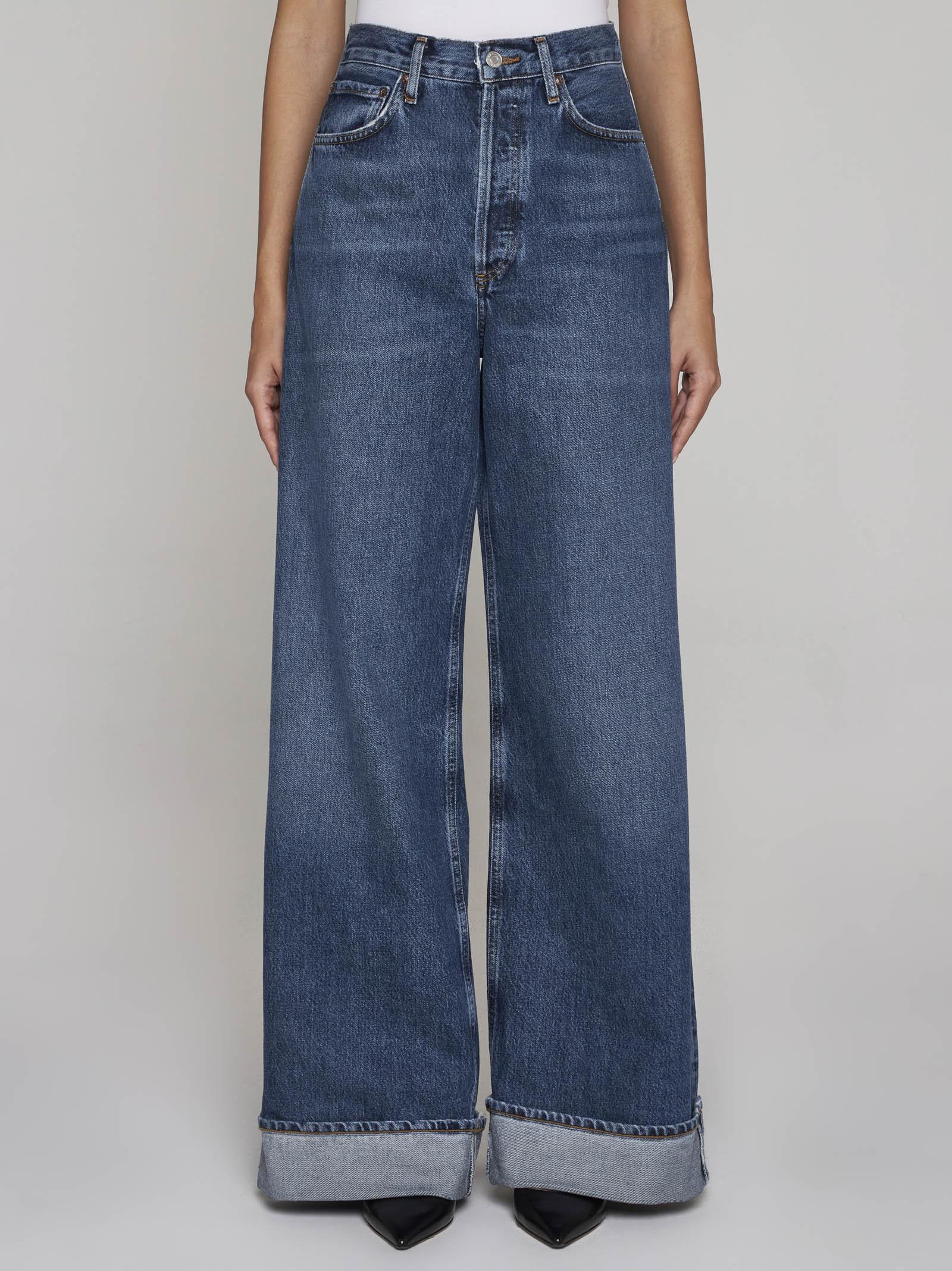 Agolde Dame High Rise Wide Leg Jeans In Control In Control (dk Ind)