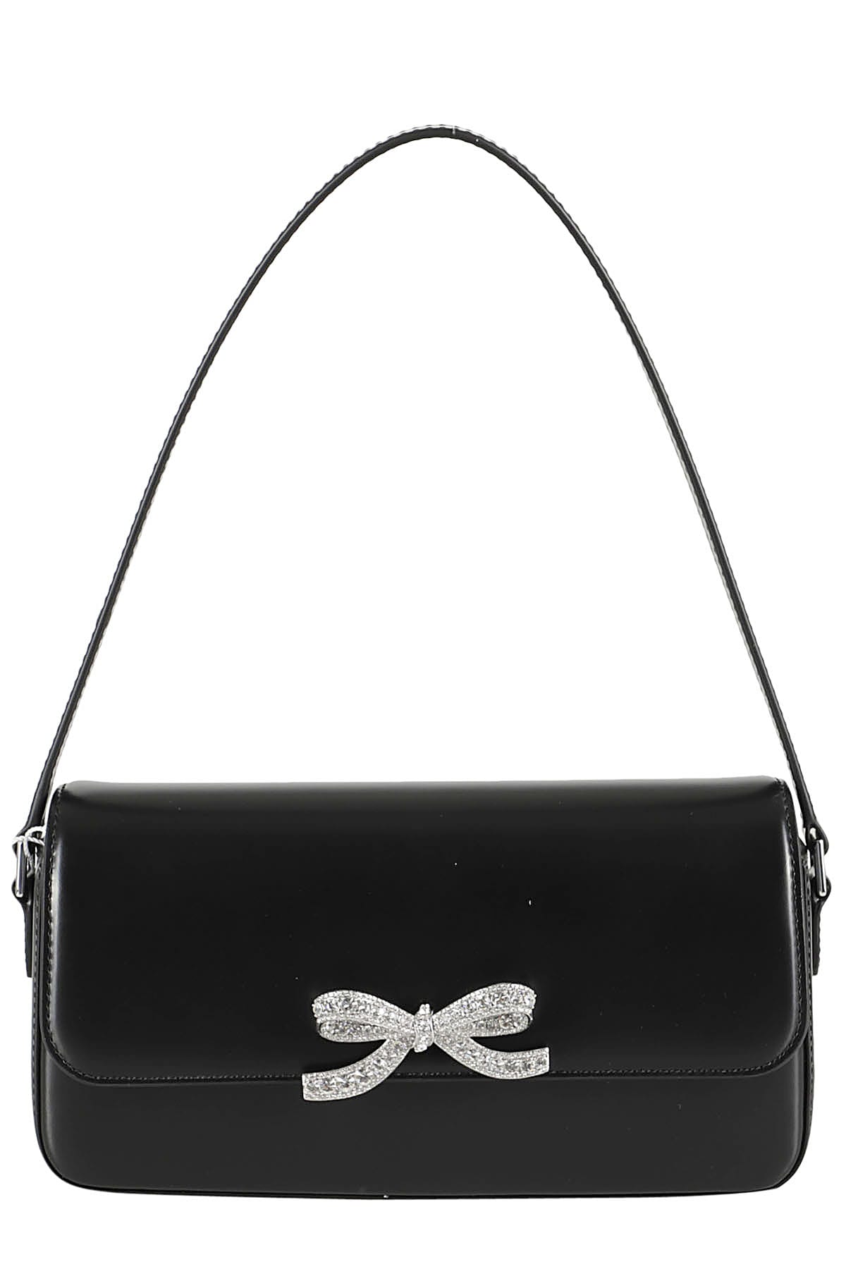 Shop Self-portrait Baguette Bag In Black