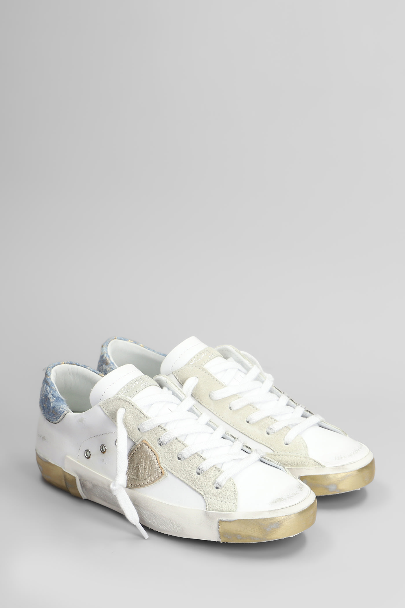 Shop Philippe Model Prsx Low Sneakers In White Leather