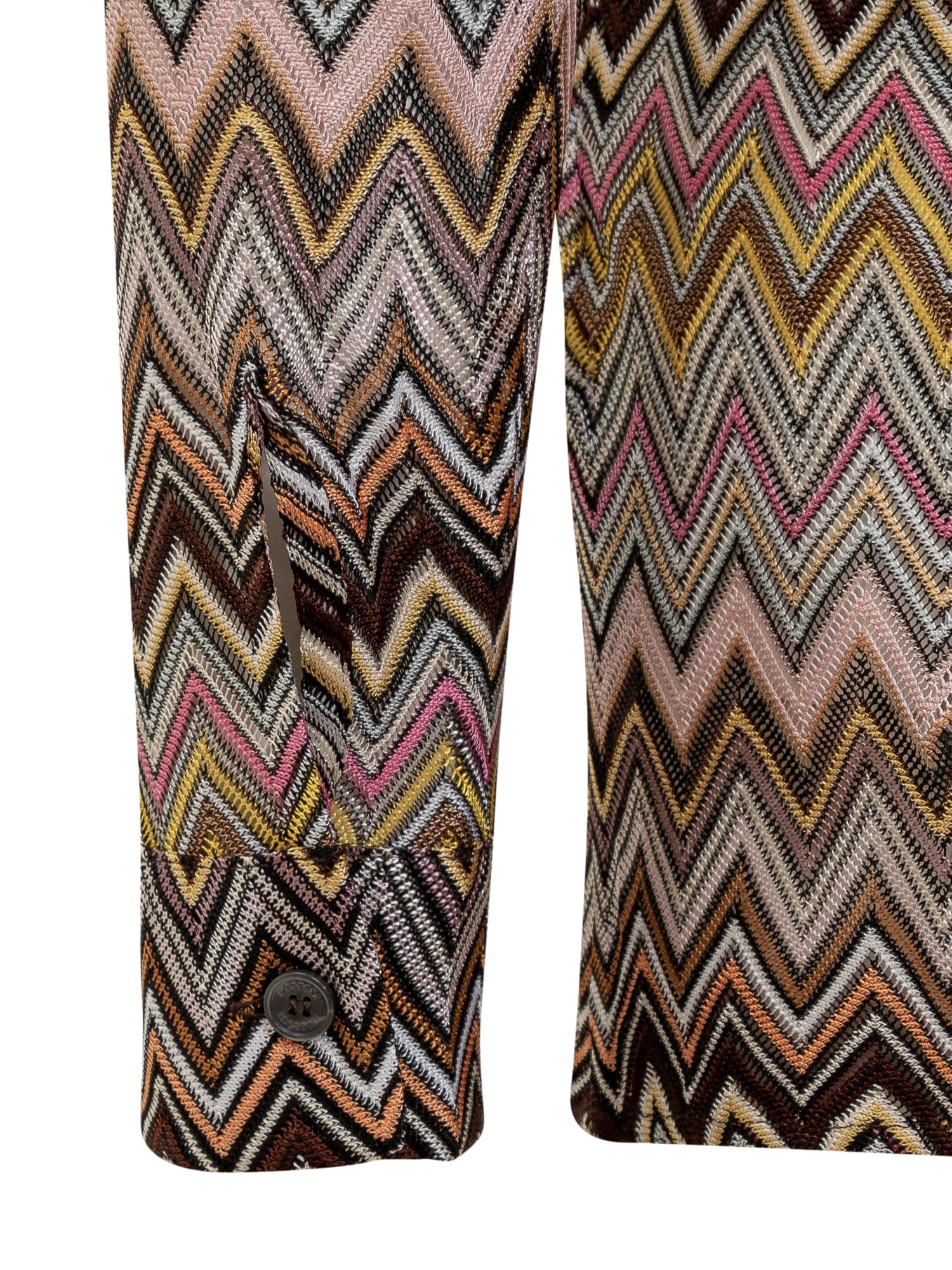 Shop Missoni Shirt With Zig Zag Pattern In Multicbrown/yellow