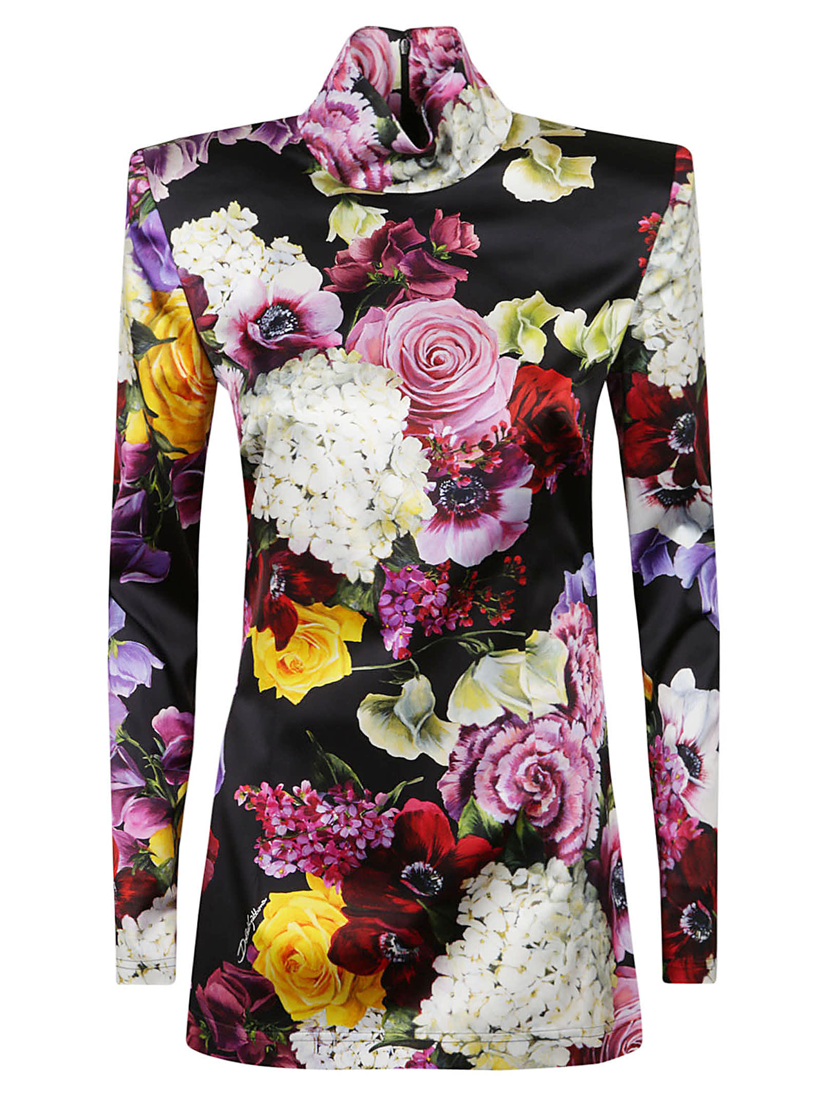 Dolce & Gabbana High-neck Floral Printed Top