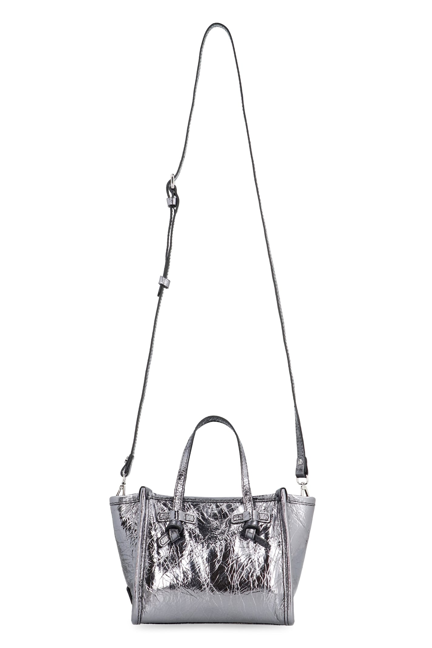 Shop Gianni Chiarini Marcella Smooth Leather Tote Bag In Silver