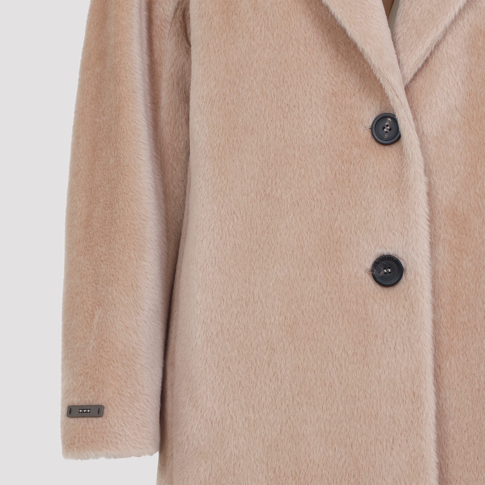 Peserico Mid-length Tailored Coat In Alpaca Blend In Multi