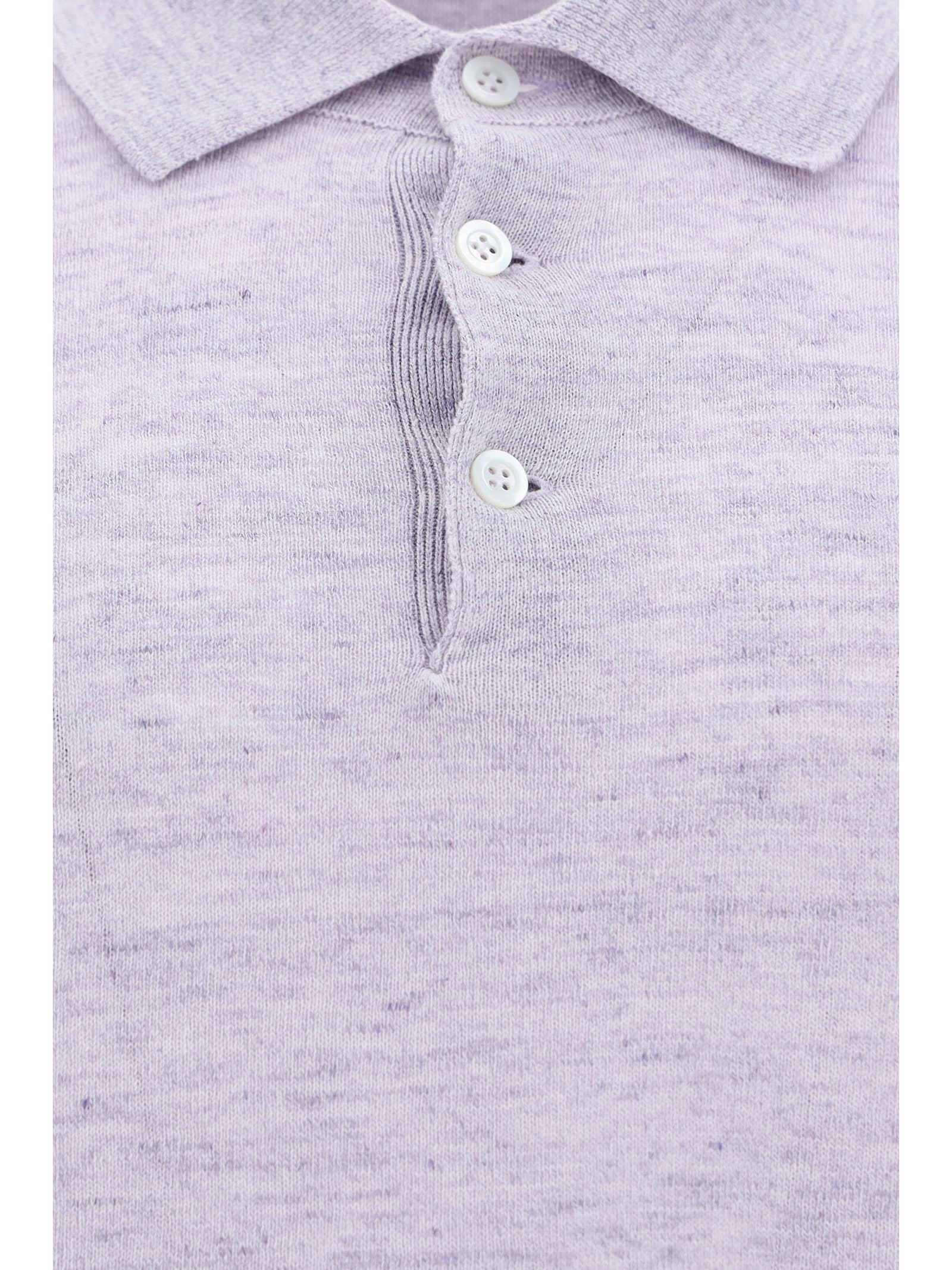 Brunello Cucinelli Linen Polo Shirt In C2361