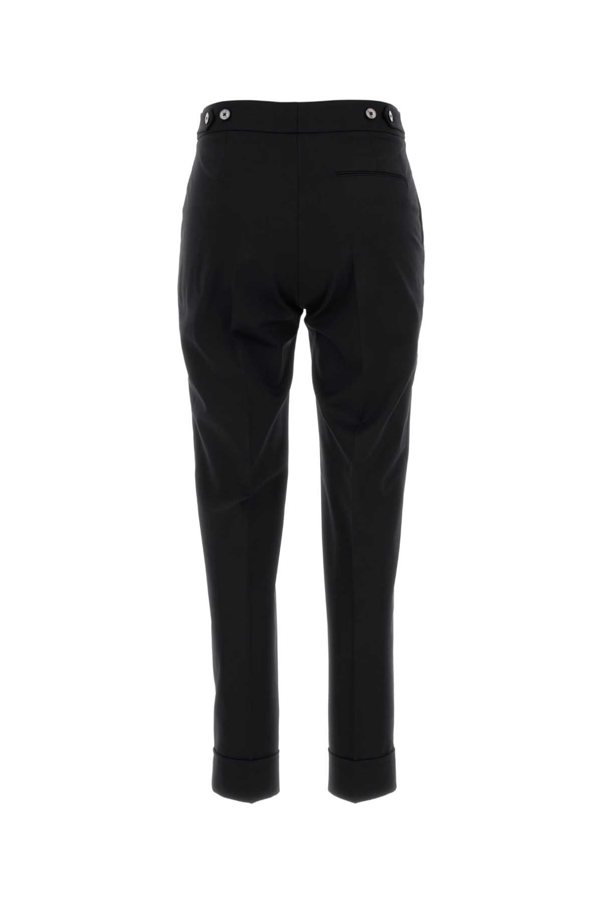 Pt Torino Black Stretch Wool Pant In Black