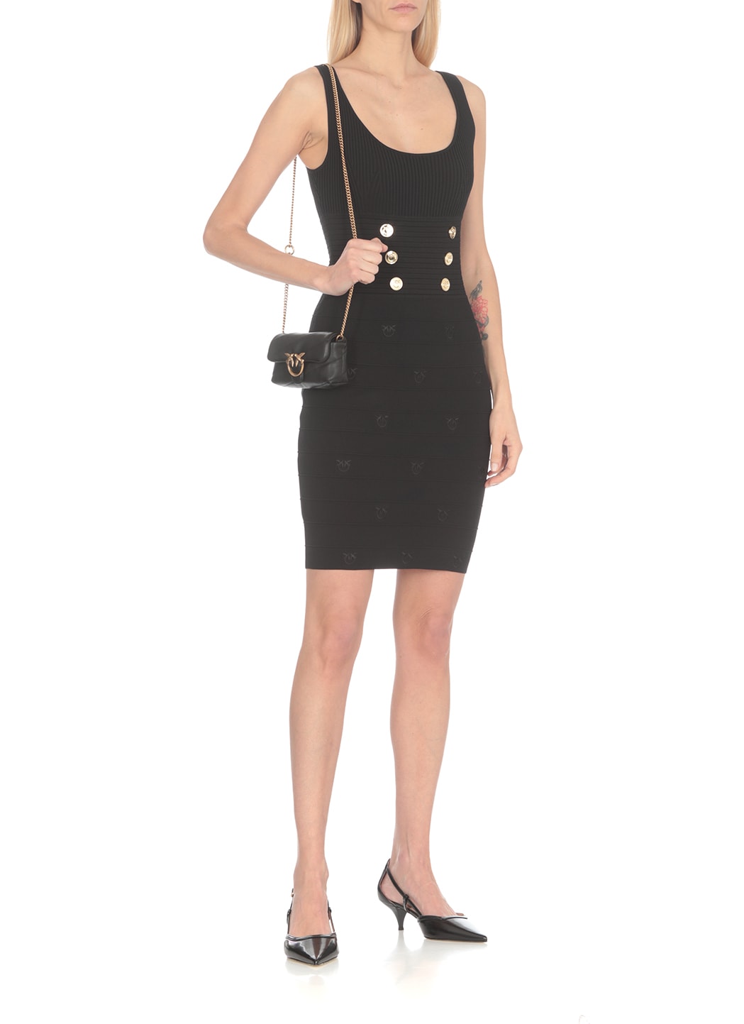 Pinko Cactus Dress In Black