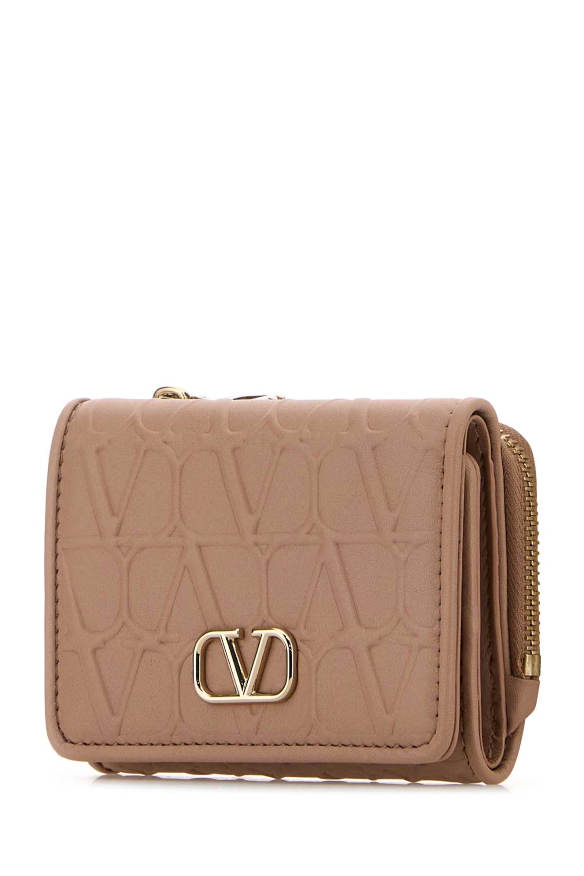 Shop Valentino Powder Pink Leather Wallet In Rosecannelle