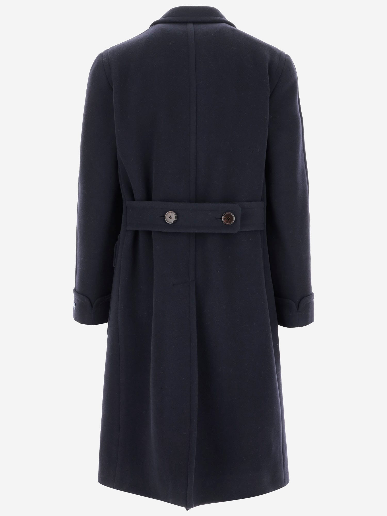 Shop Polo Ralph Lauren Double-breasted Wool Long Coat In Blue