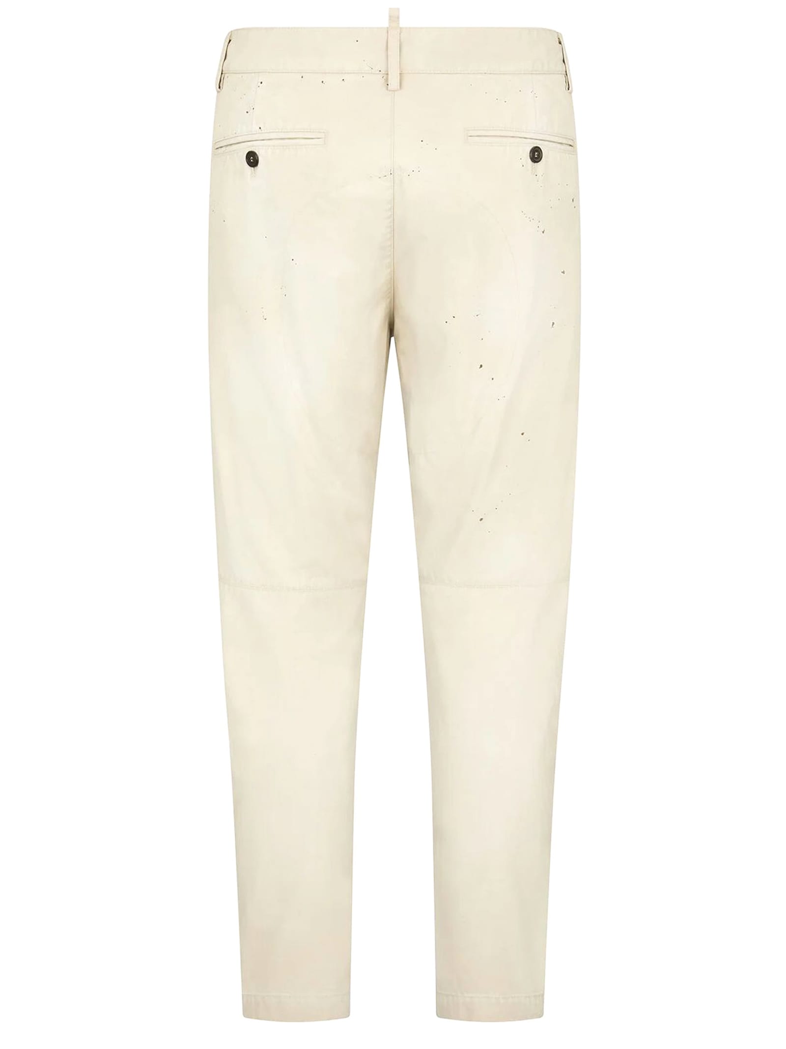 Shop Dsquared2 Cotton Twill Chinos In Ecru