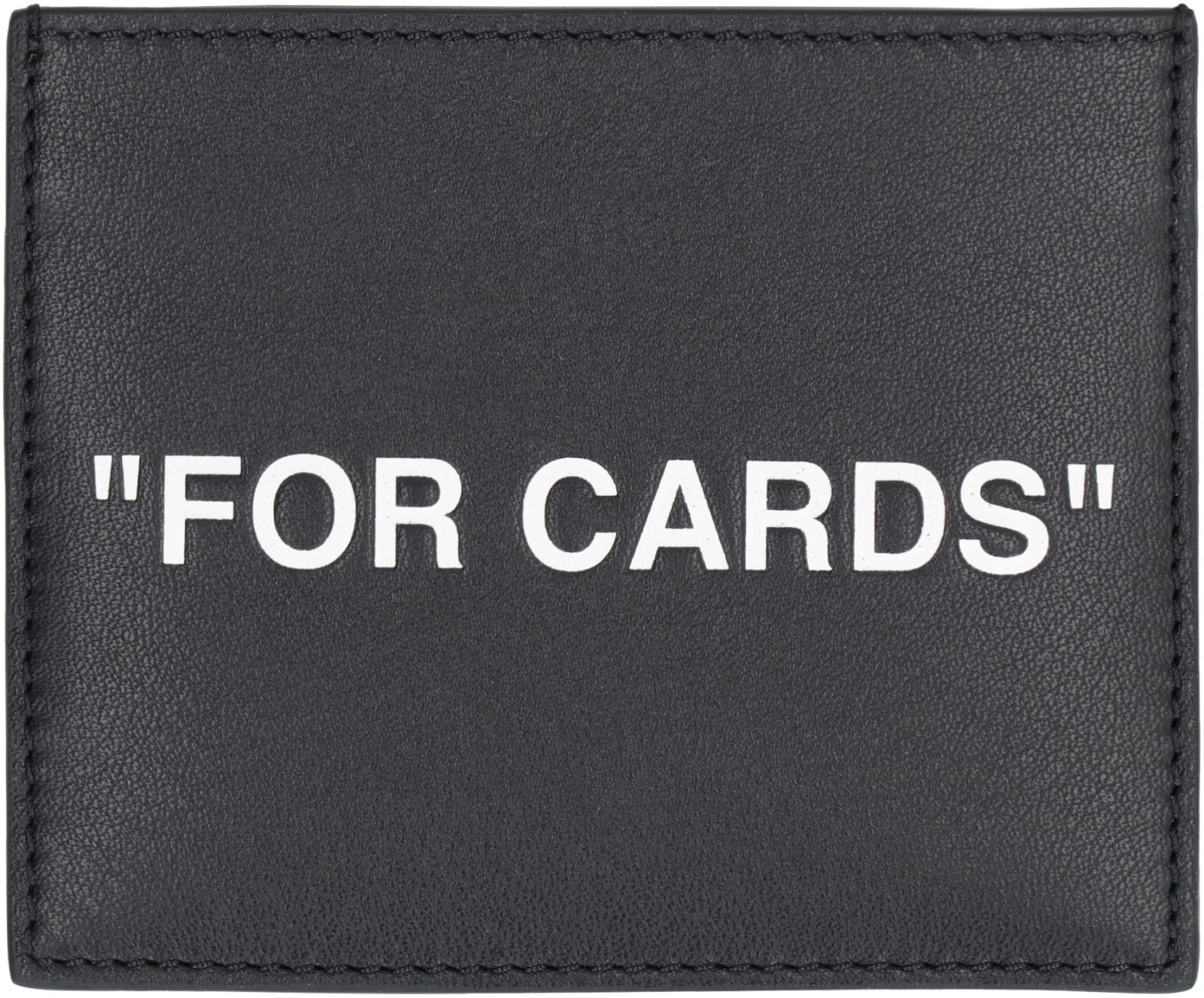 Shop Off-white Printed Leather Card Holder In Black