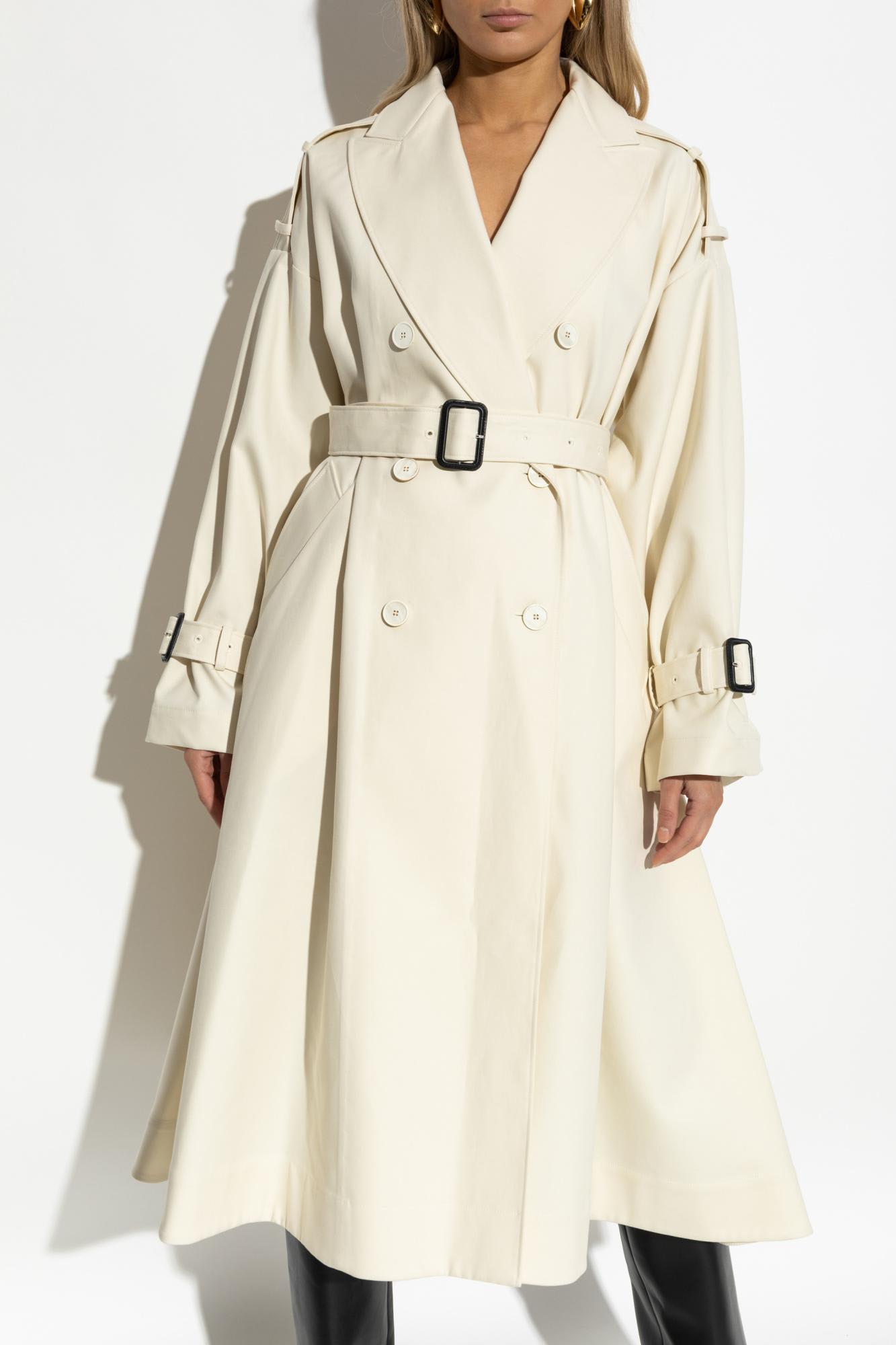 Givenchy Womens Double-breasted Belted Double Cotton-twill Trench Coat Ivory In White