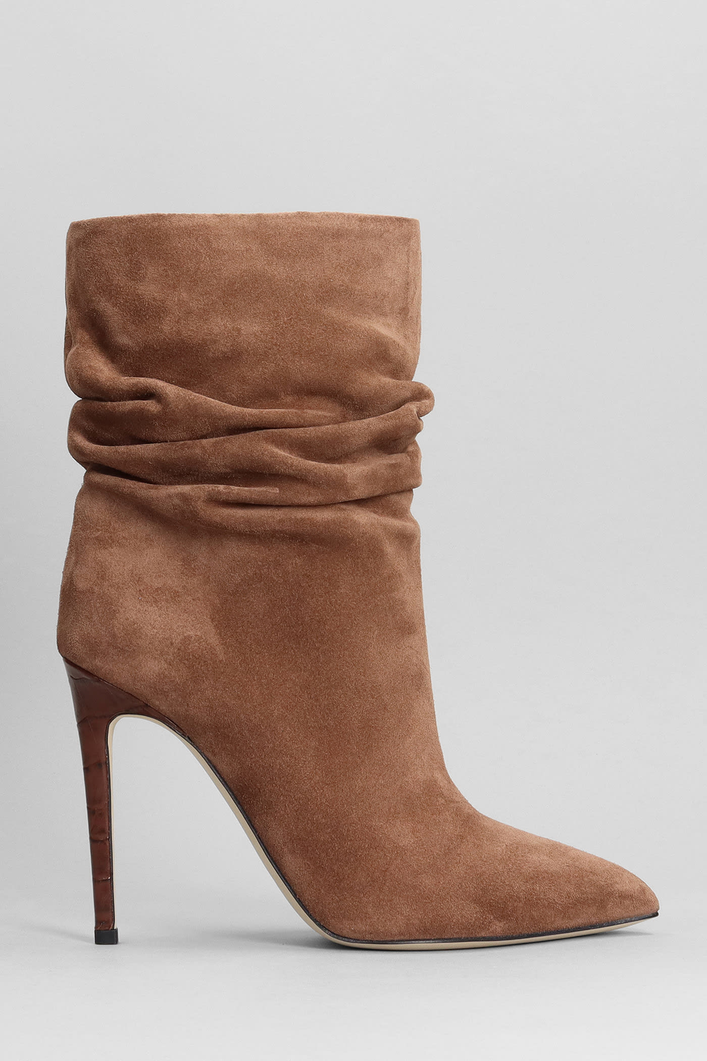PARIS TEXAS HIGH HEELS ANKLE BOOTS IN BROWN SUEDE
