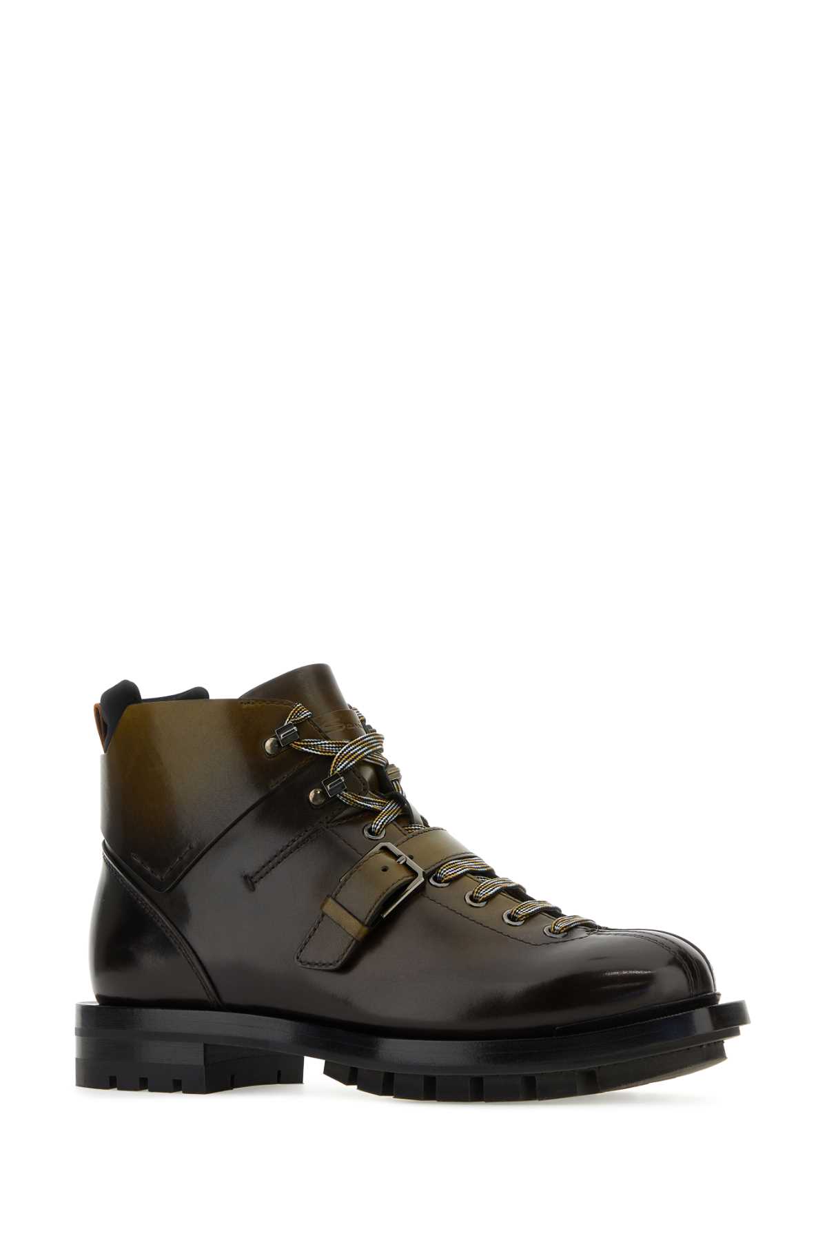 Santoni Multicolor Leather Ankle Boots In Bzfn67