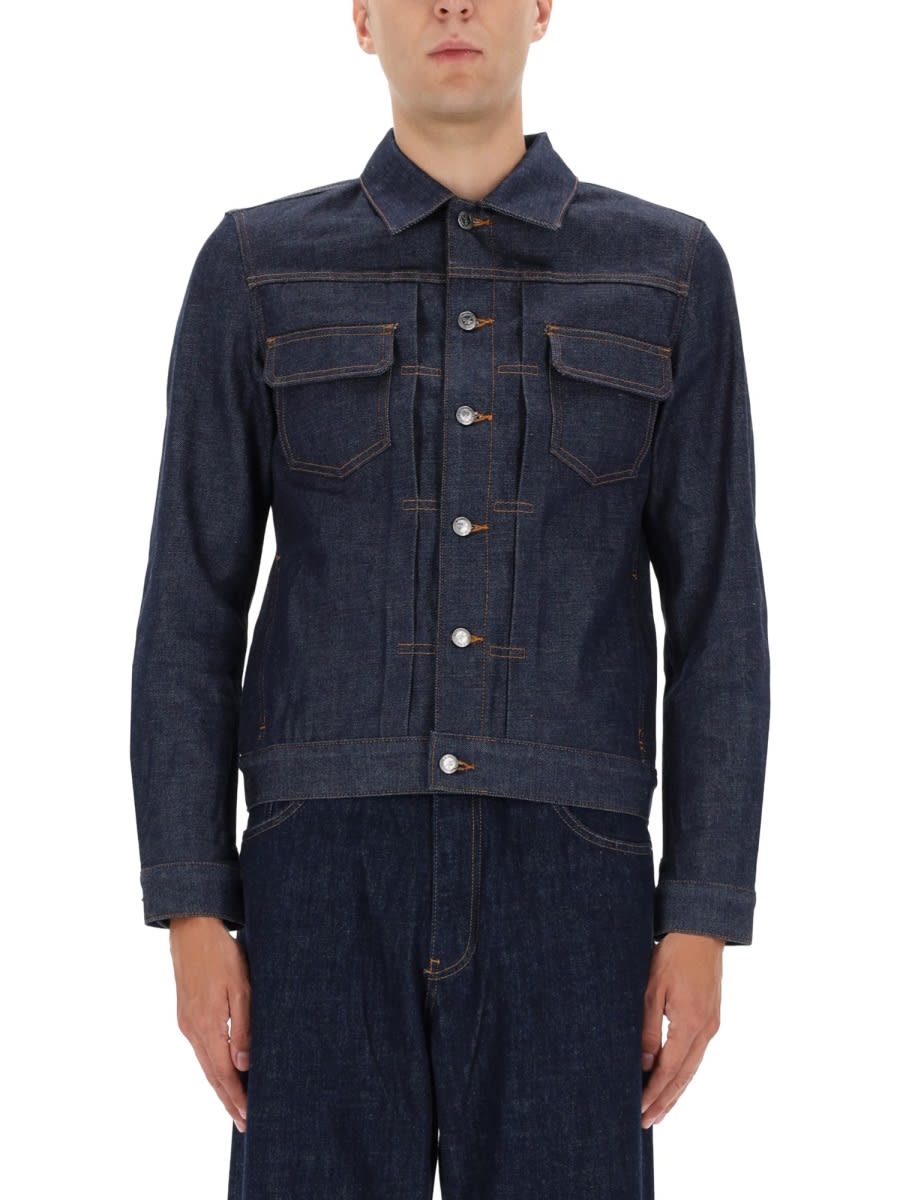 Apc A.p.c. Classic Indigo Denim Jacket With Structured Silhouette In Blue