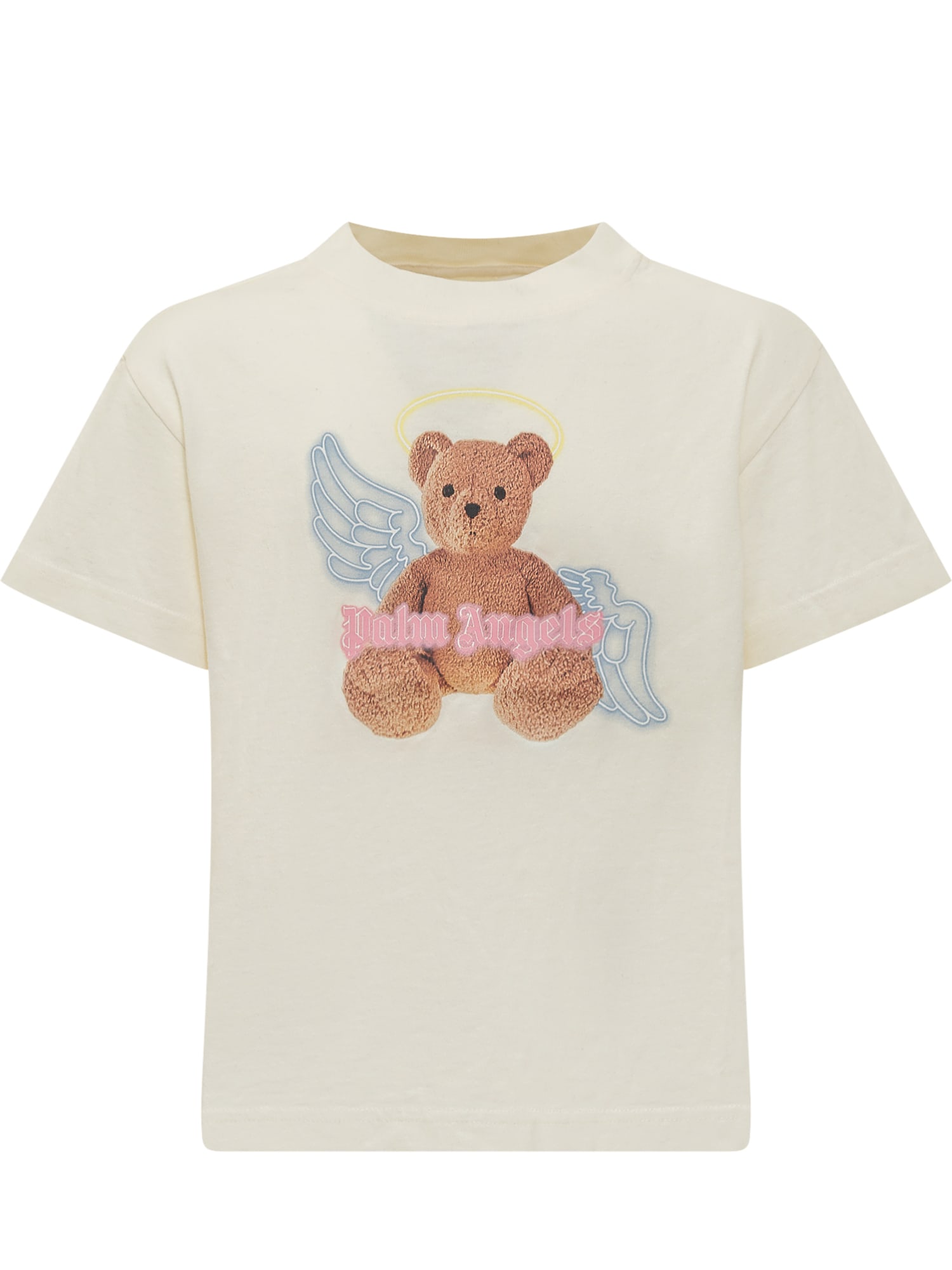 Shop Palm Angels T-shirt In Butter Bro