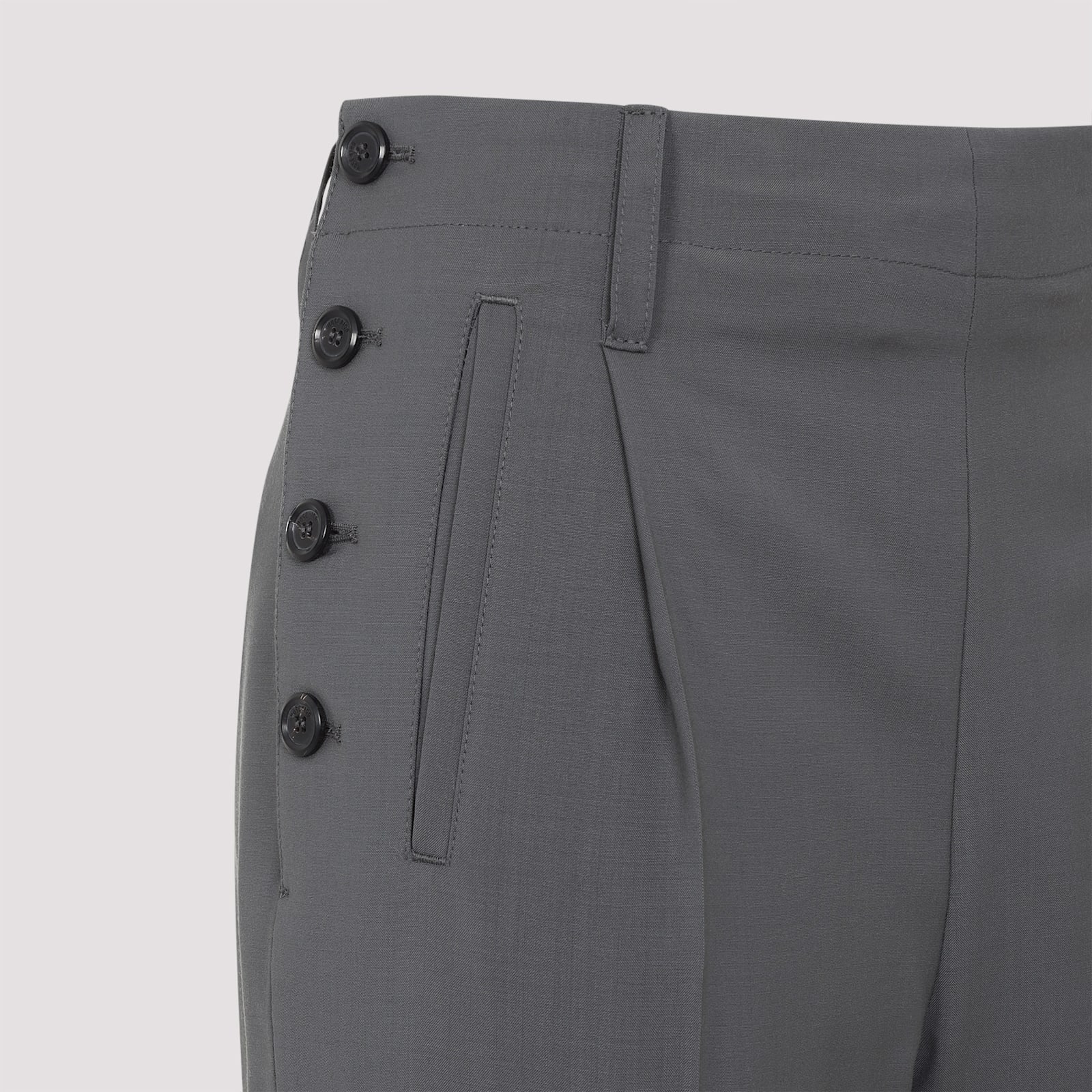 Moschino Cotton Pants With Belt Loops And Button Detailing In Grigio