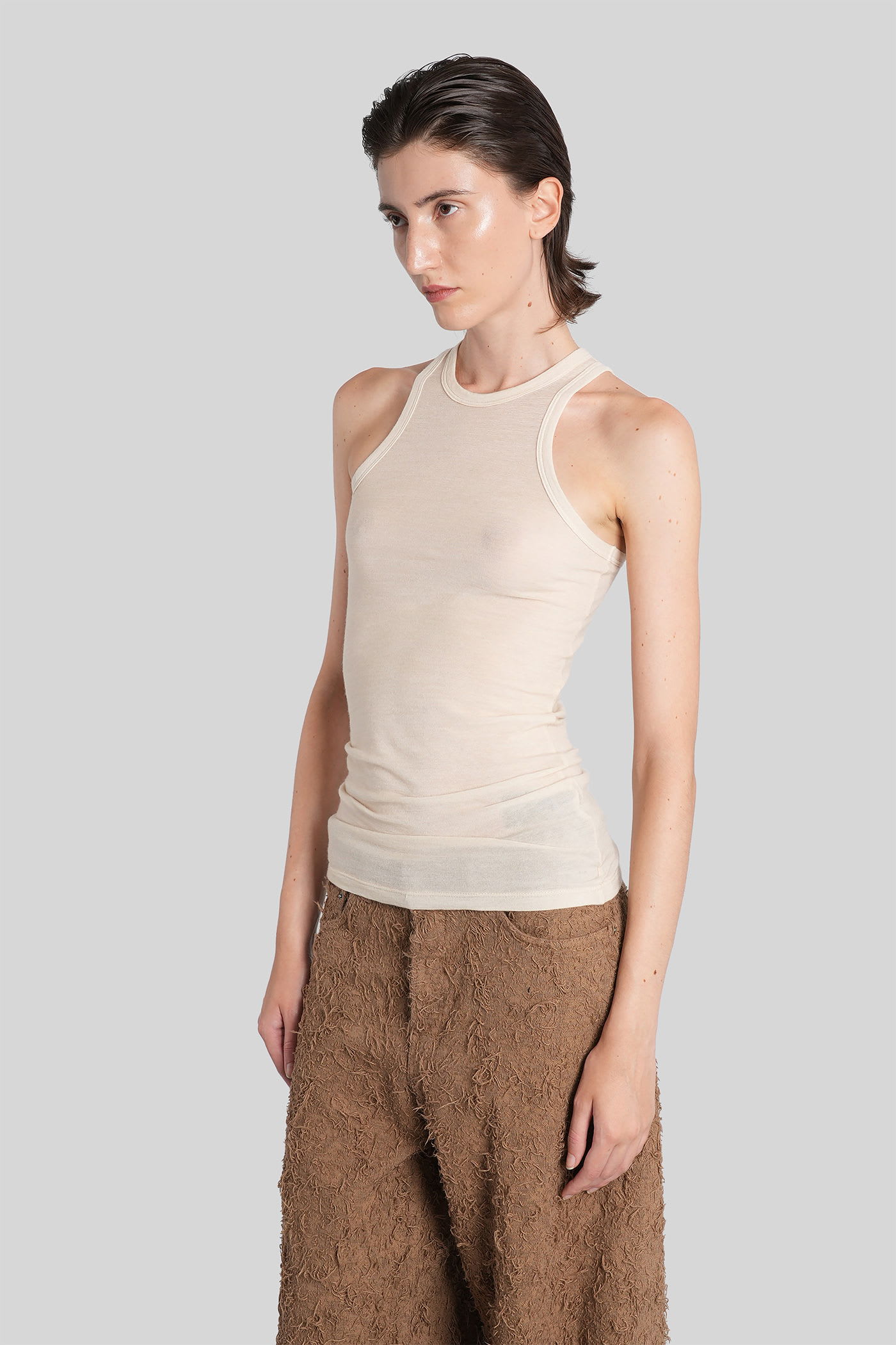 Haikure Eve Tank Top In Beige Wool In Multi