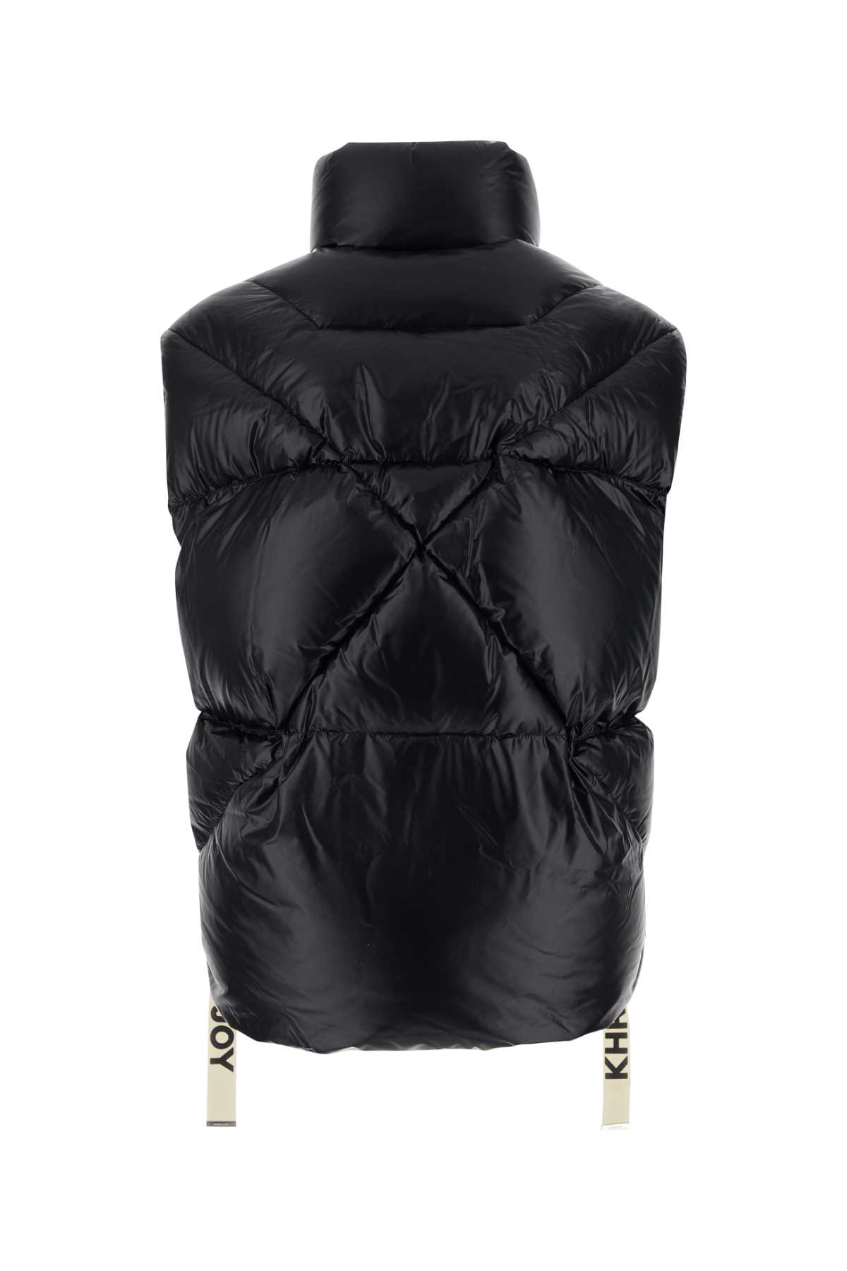 Shop Khrisjoy Black Nylon Sleeveless Puff Shiny Down Jacket