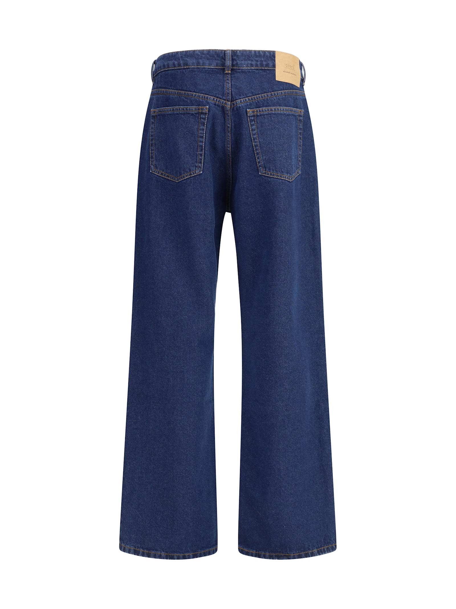 Ami Alexandre Mattiussi Ami Paris Men Wide Leg Denim Jeans In Blue
