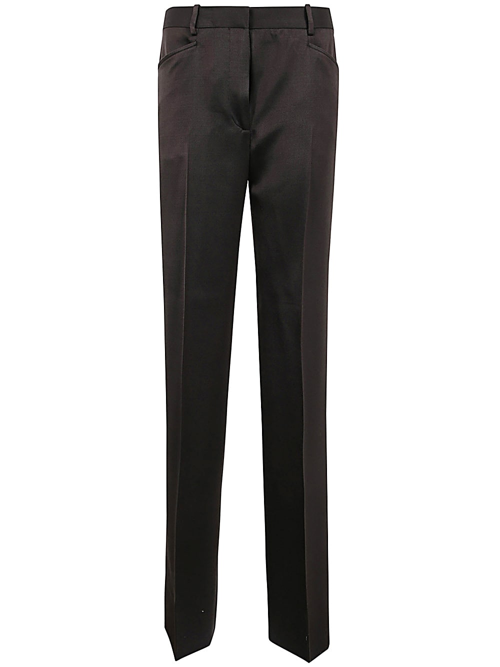 Shop Tom Ford Silk And Wool Twill Boot Cut Pants In Darkest Brown