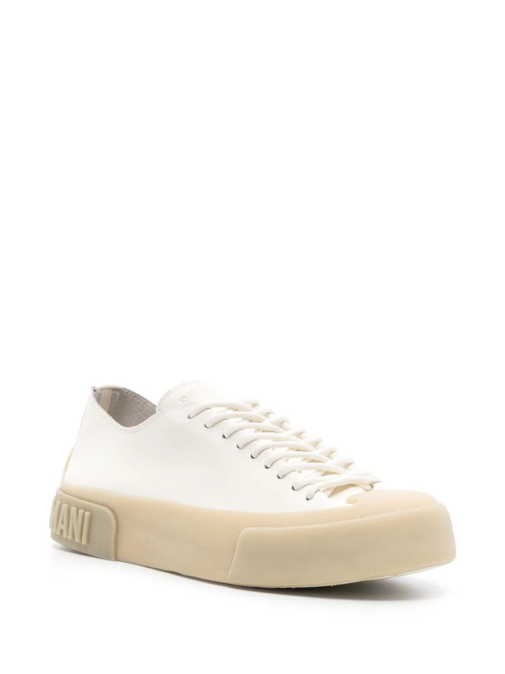 Shop Emporio Armani Soft Rubber Sneaker In Off White Transp