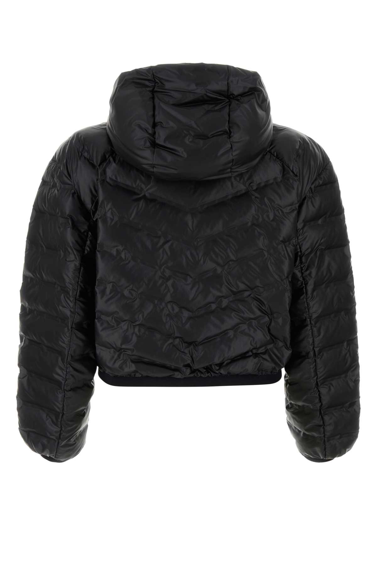 Shop Prada Black Polyurethane Blend Padded Jacket In Nero