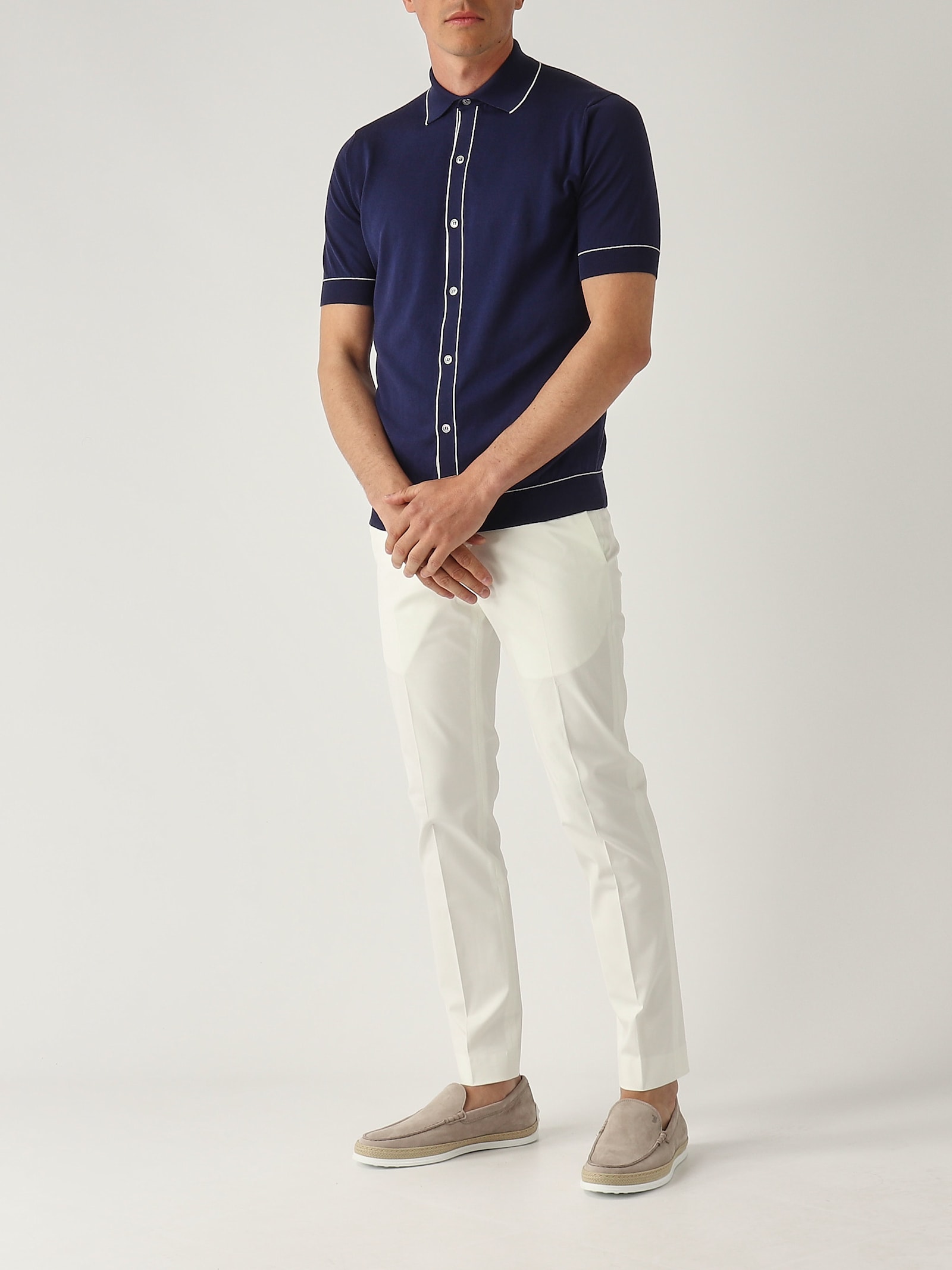 Filippo De Laurentiis Camicia M/c In Cotone Superlight Shirt In Blue