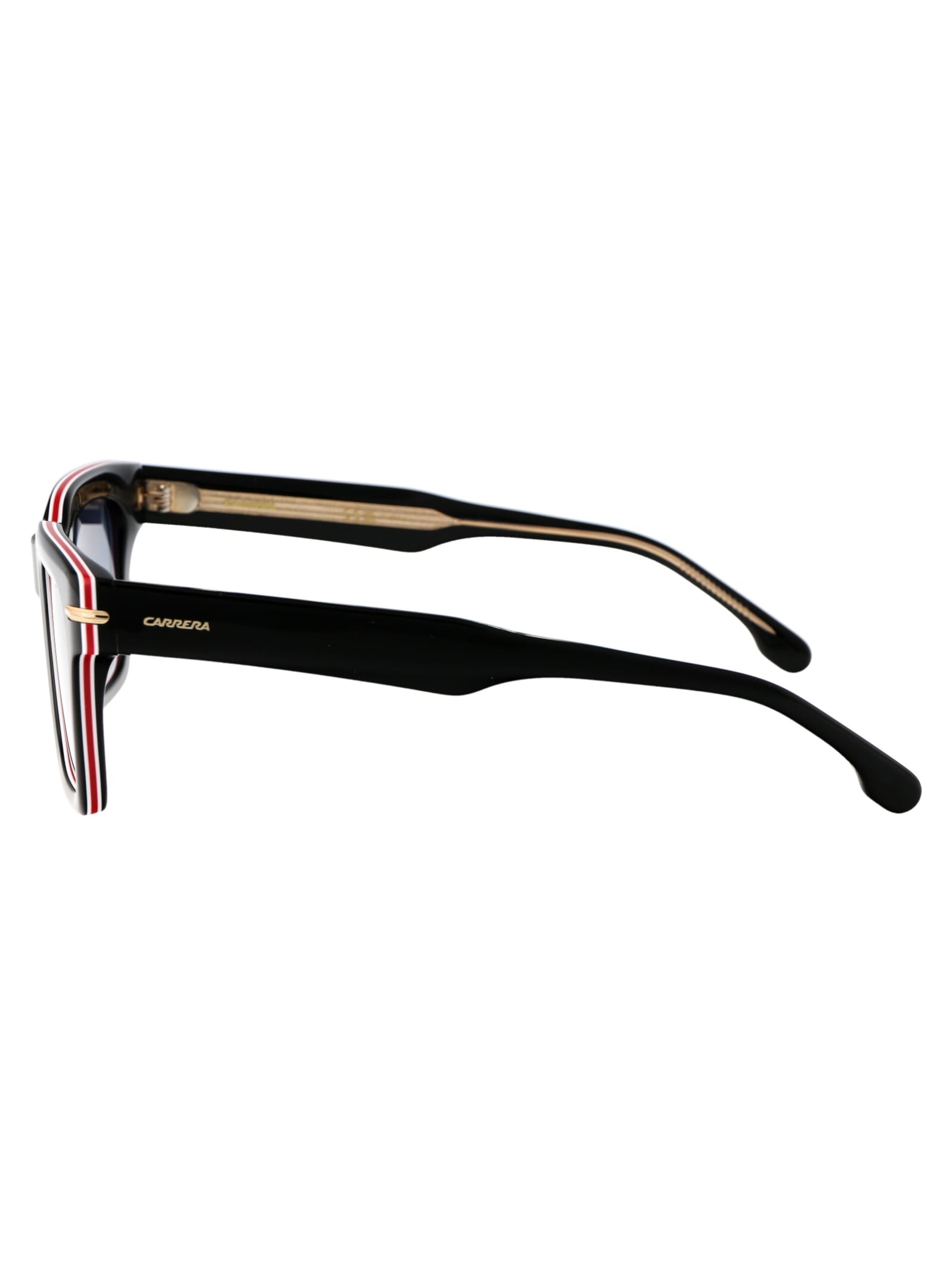 Carrera Striped Black Acetate Sunglasses In Black