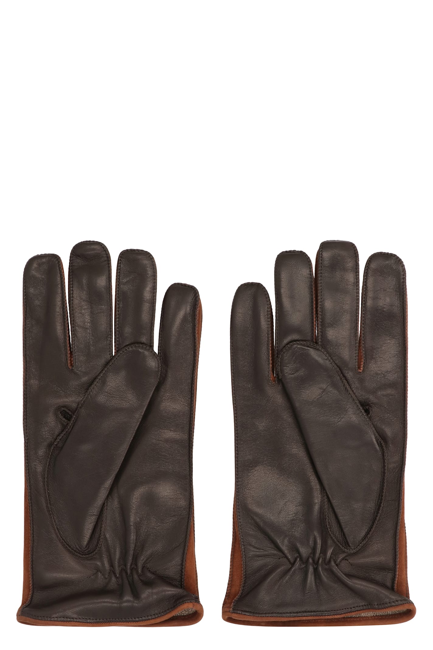 Moorer Clifton Leather Gloves In Brown