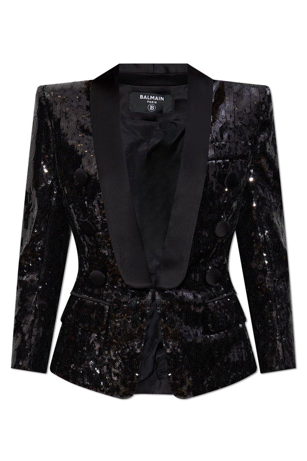 Balmain Sequinned Collared Blazer
