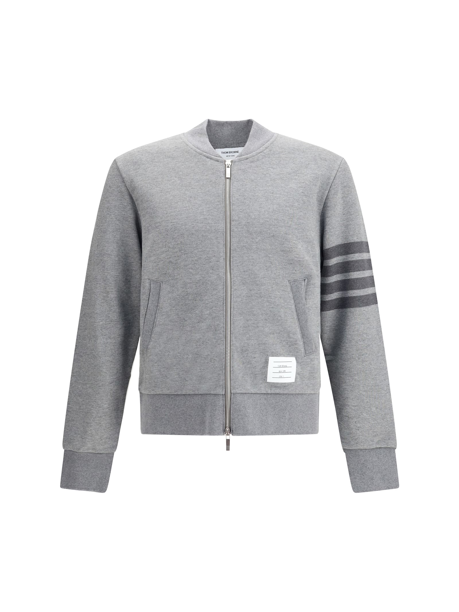 Thom Browne Zip Sweatshirt In Gray