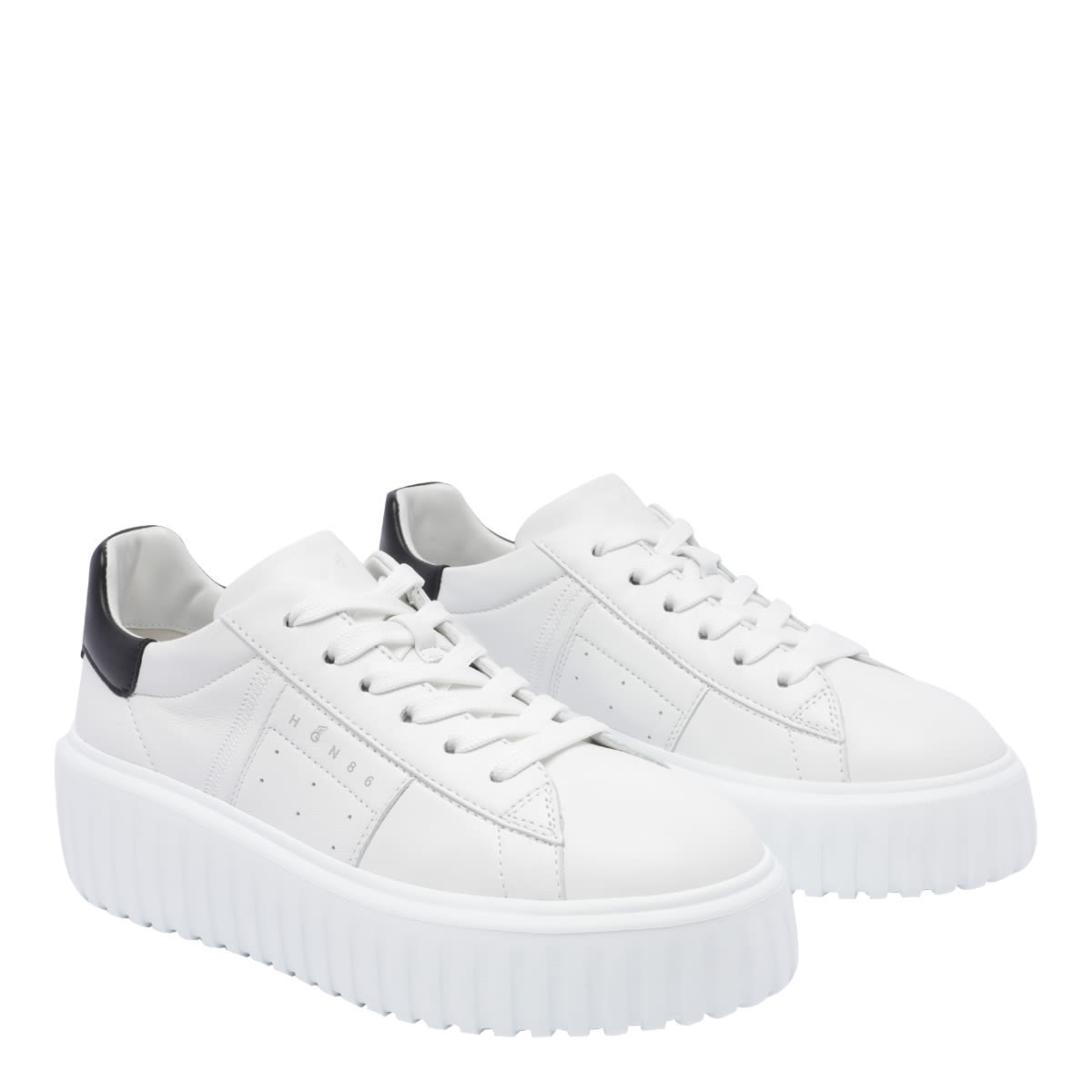 Hogan H645 Leather Sneakers In White