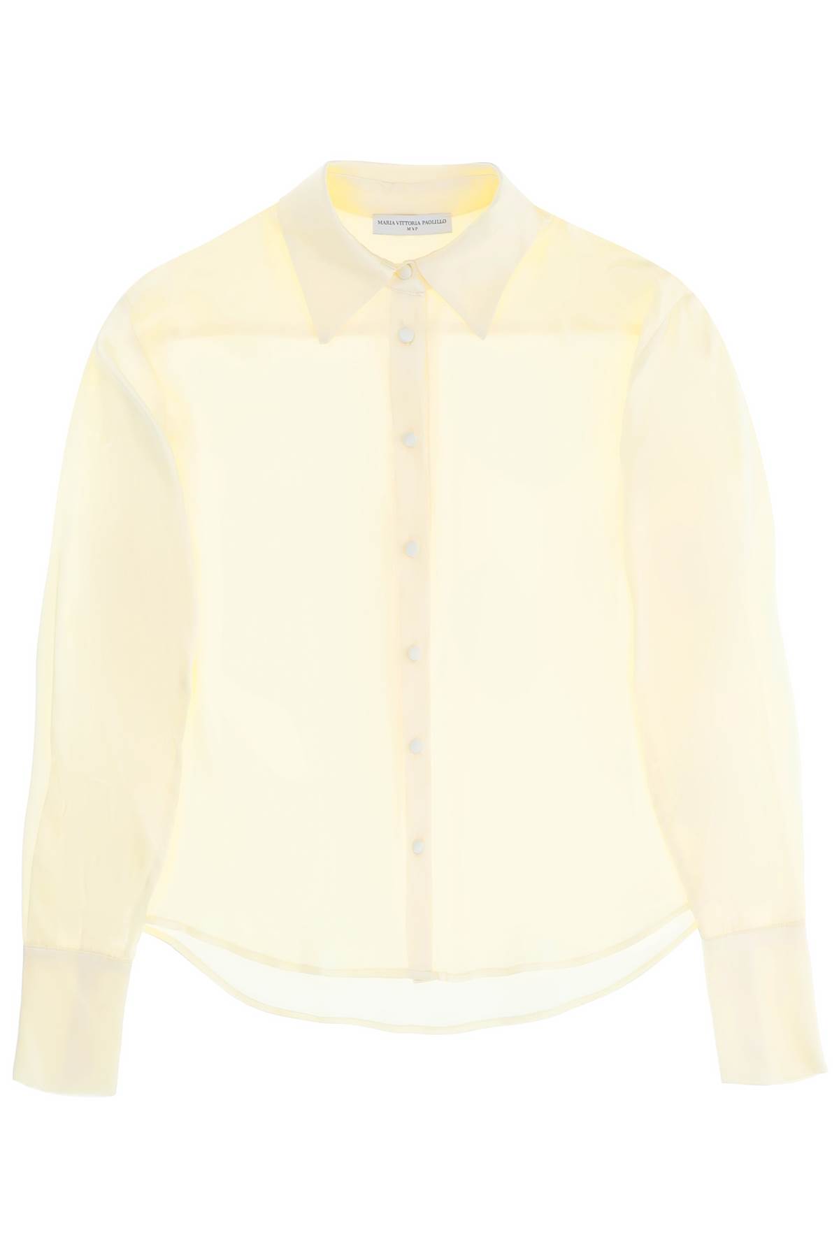 Shop Mvp Wardrobe Sunset Boulevard Satin Shirt In Crema (white)