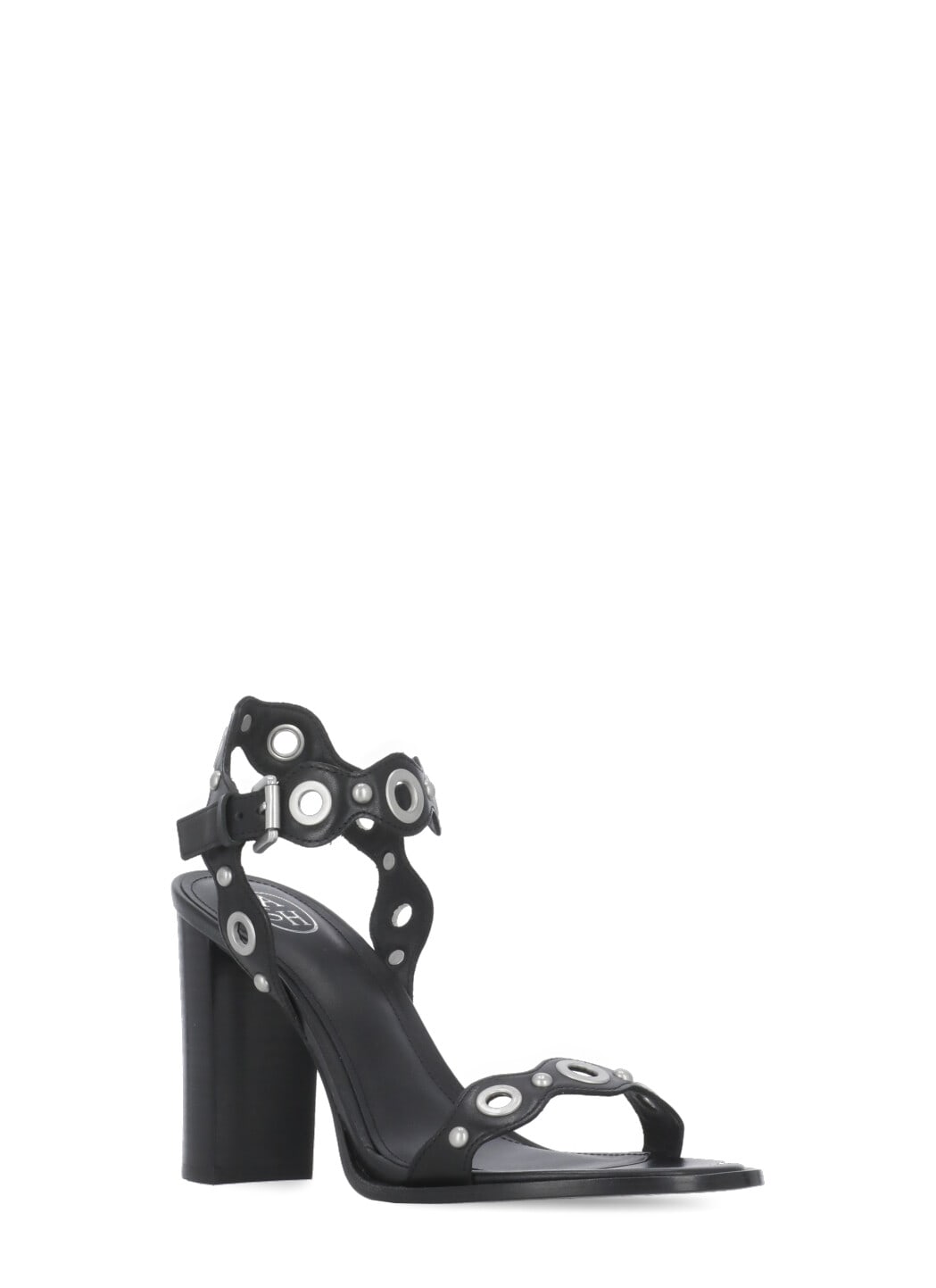 Ash 100mm Eyelet-embellished Heeled Sandals In Black