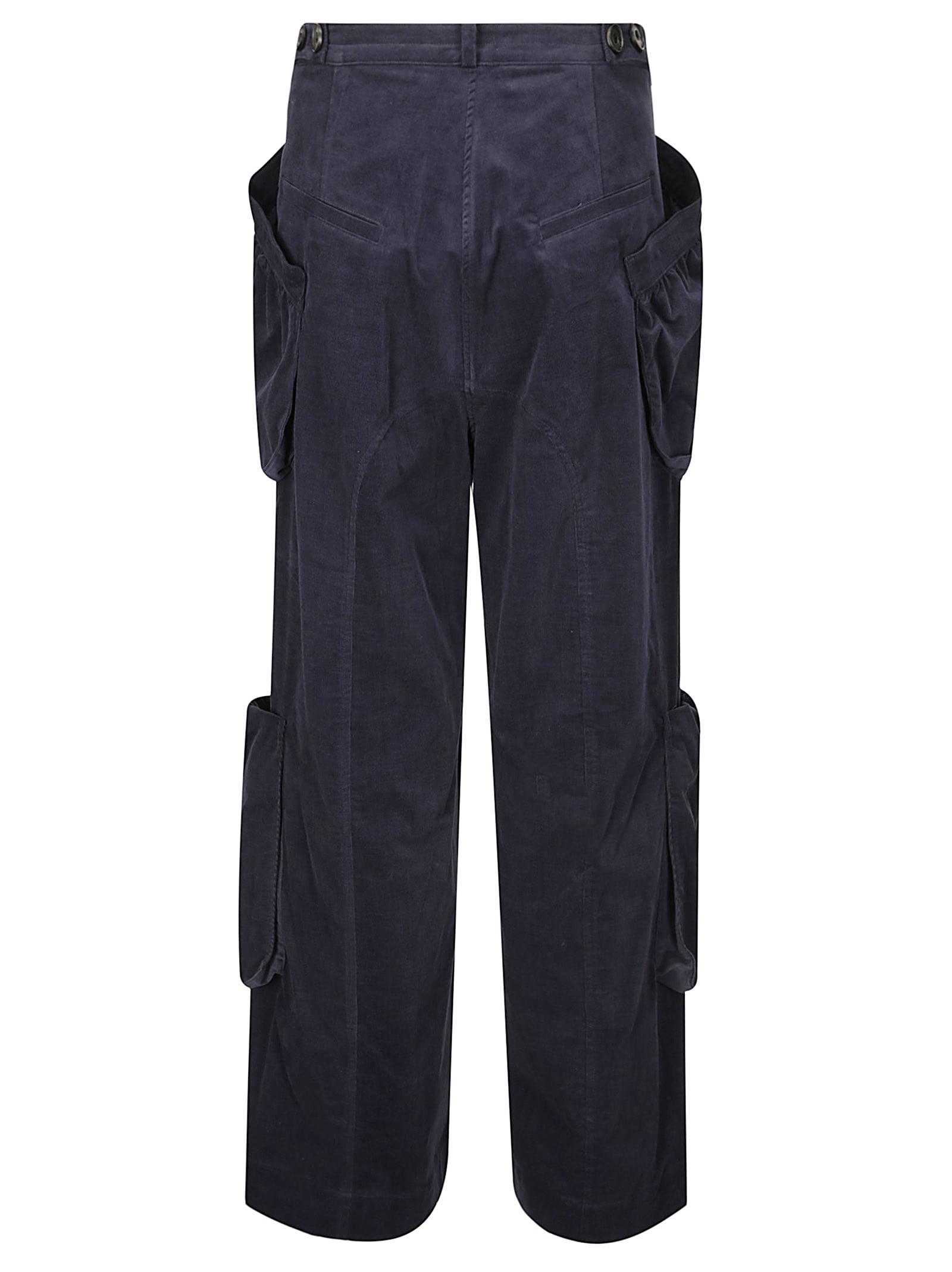 Shop Low Classic Corduroy Bubble Pocket Pants In Navy