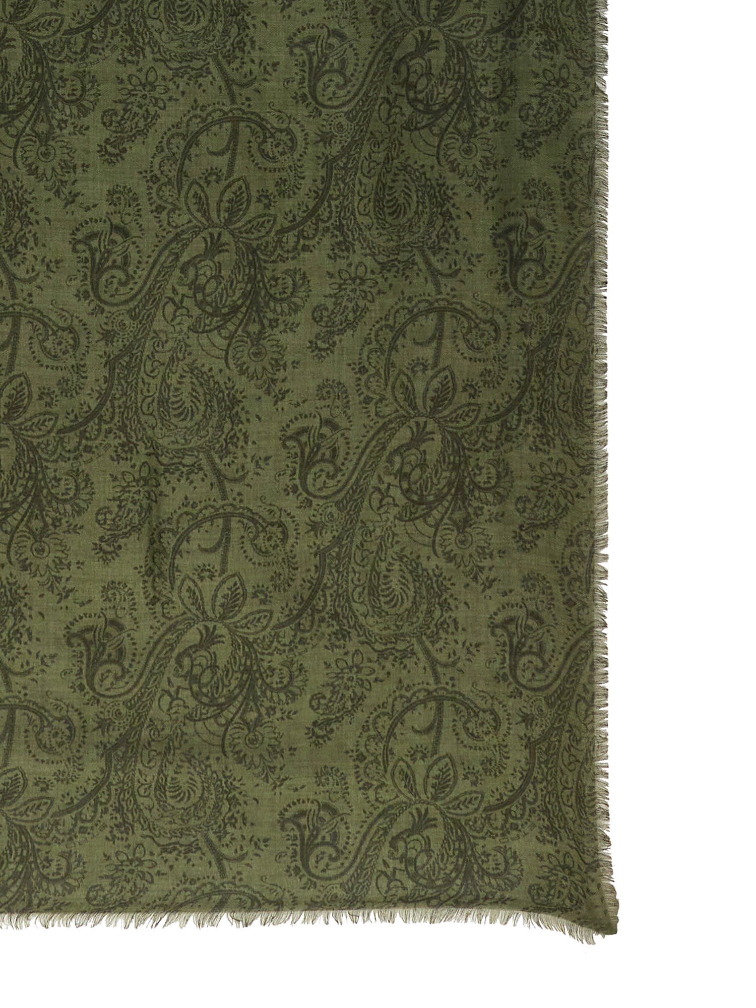 Shop Etro Wool Blend Paisley Scarf  In Multicolor