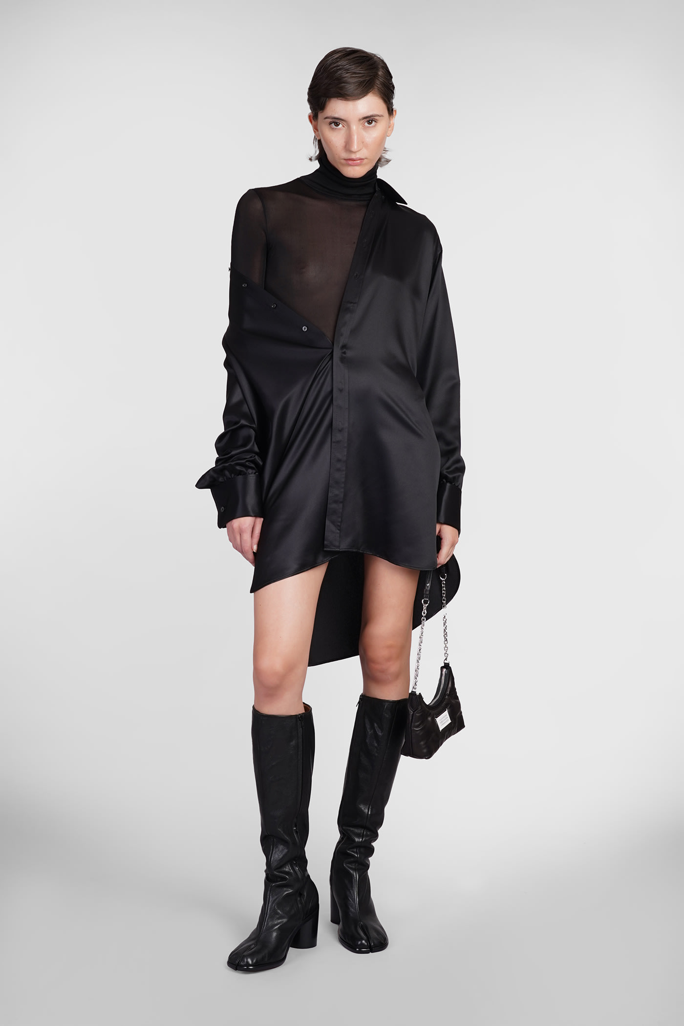 Shop Maison Margiela Dress In Black Silk