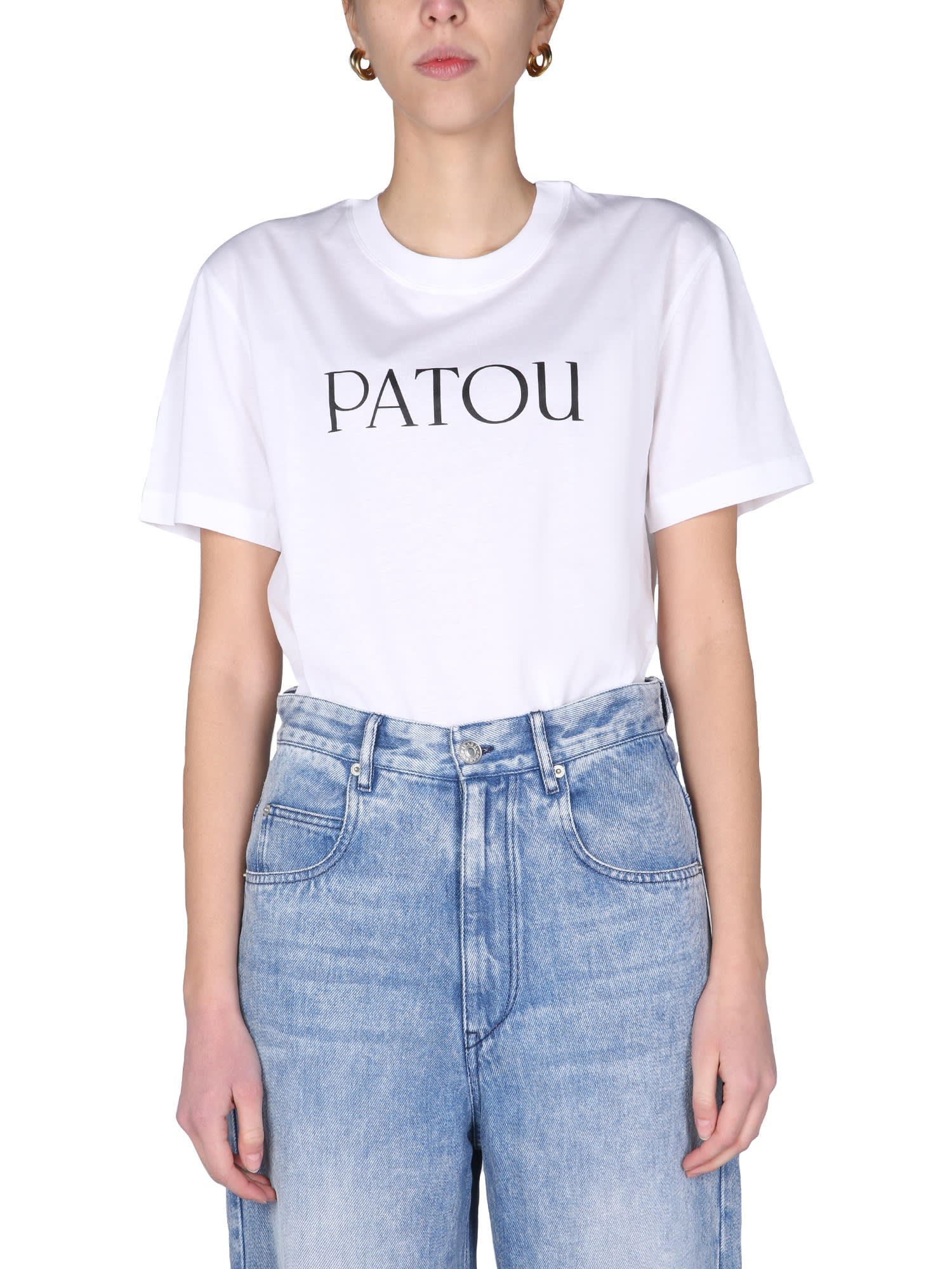 Shop Patou Logo Print T-shirt In White