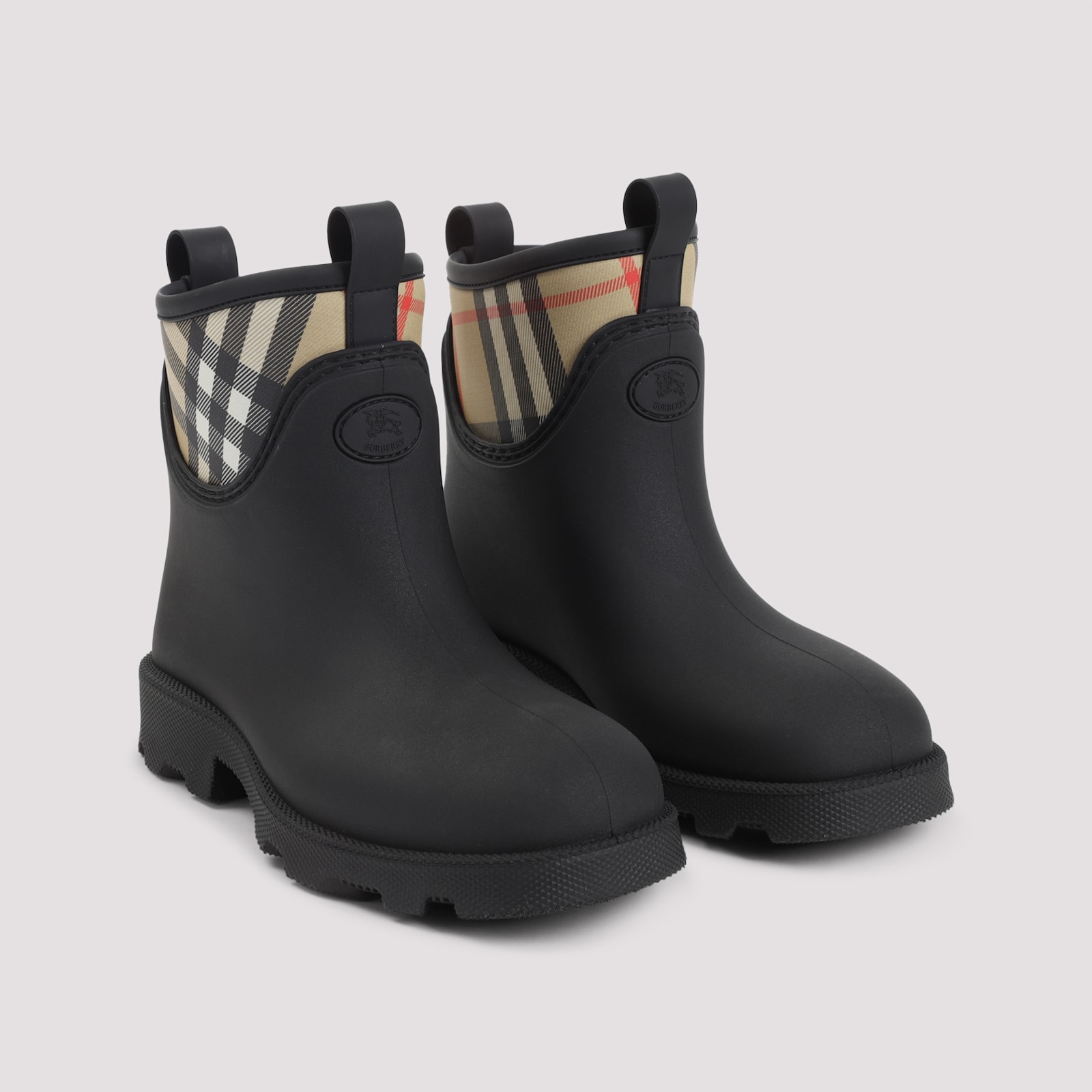 Burberry Women Marsh Stamp Rubber Ankle Boots In Black